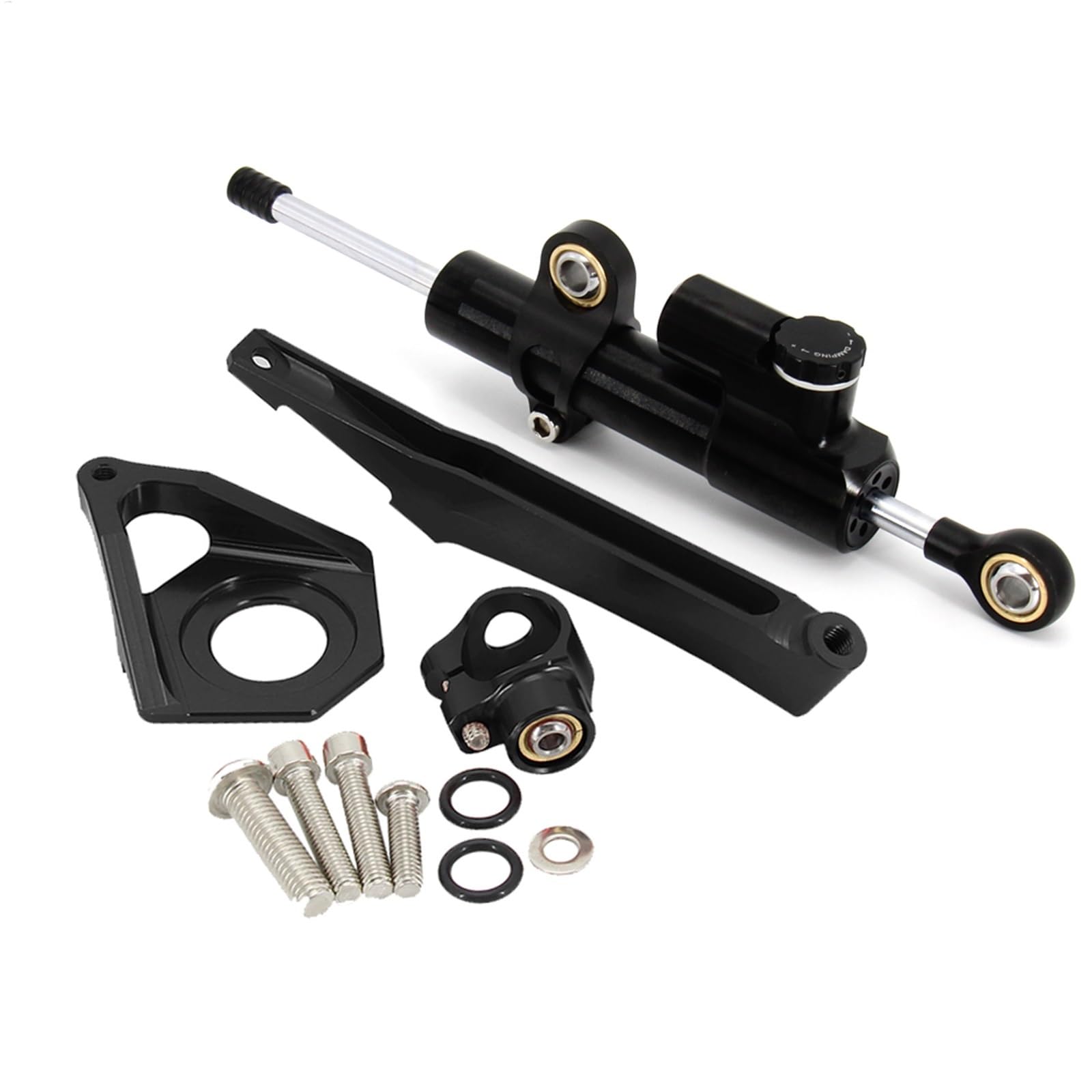 NNJIEUPO Lenkungsdämpfer Stabilisator Kompatibel Mit Yamaha Für YZF-R6 2004 2005 Motorrad Lenkungsstabilisator Dämpfer Montagehalterung Kit Die Moto Lenkungsdämpfer Stoßdämpfer(Black,C) von NNJIEUPO