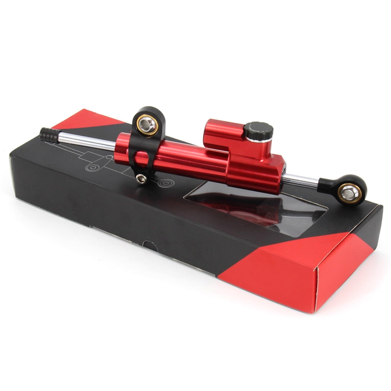 NNJIEUPO Lenkungsdämpfer Stabilisator Kompatibel Mit Yamaha Für YZF-R6 2004 2005 Motorrad Lenkungsstabilisator Dämpfer Montagehalterung Kit Die Moto Lenkungsdämpfer Stoßdämpfer(Red,A) von NNJIEUPO