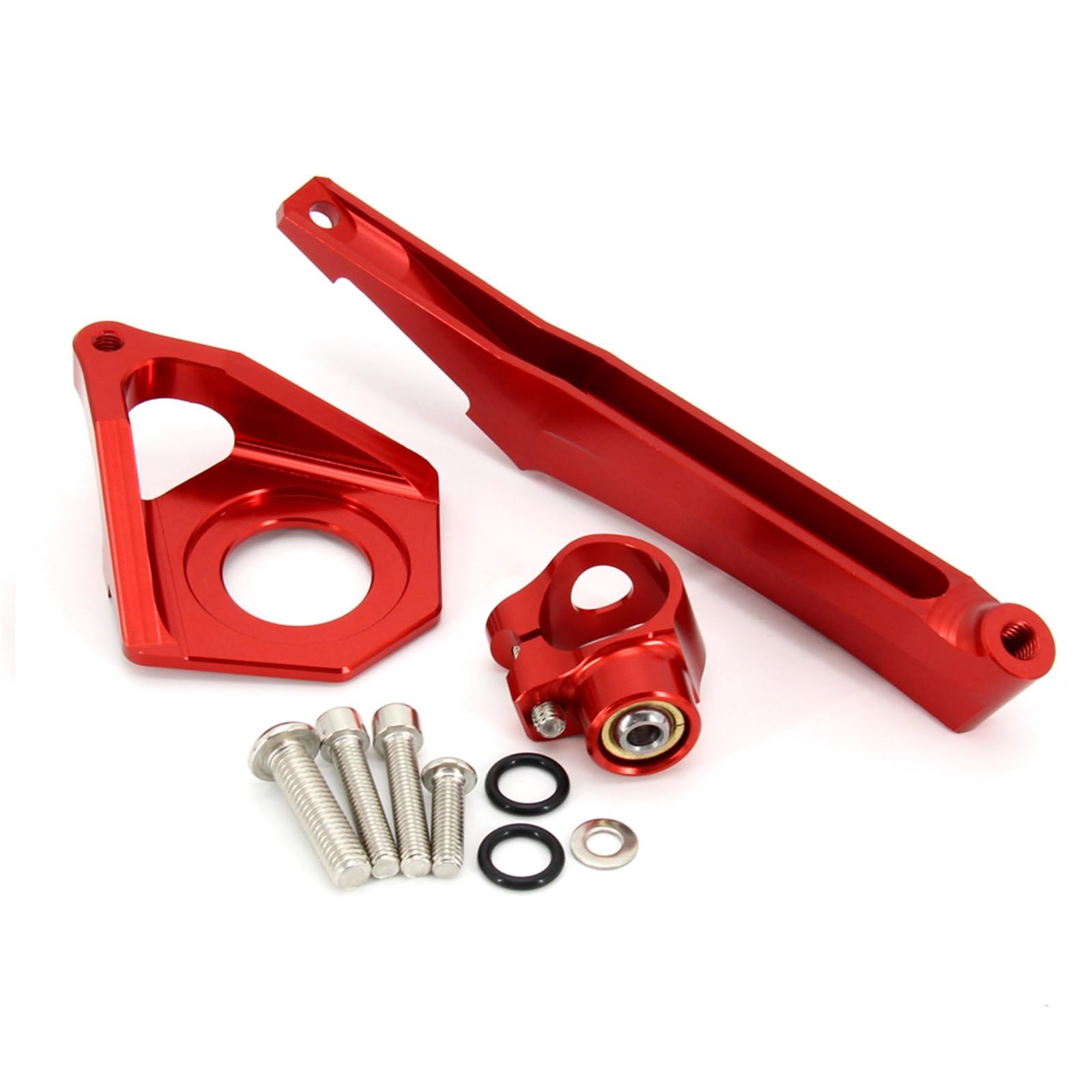 NNJIEUPO Lenkungsdämpfer Stabilisator Kompatibel Mit Yamaha Für YZF-R6 2004 2005 Motorrad Lenkungsstabilisator Dämpfer Montagehalterung Kit Die Moto Lenkungsdämpfer Stoßdämpfer(Red,B) von NNJIEUPO