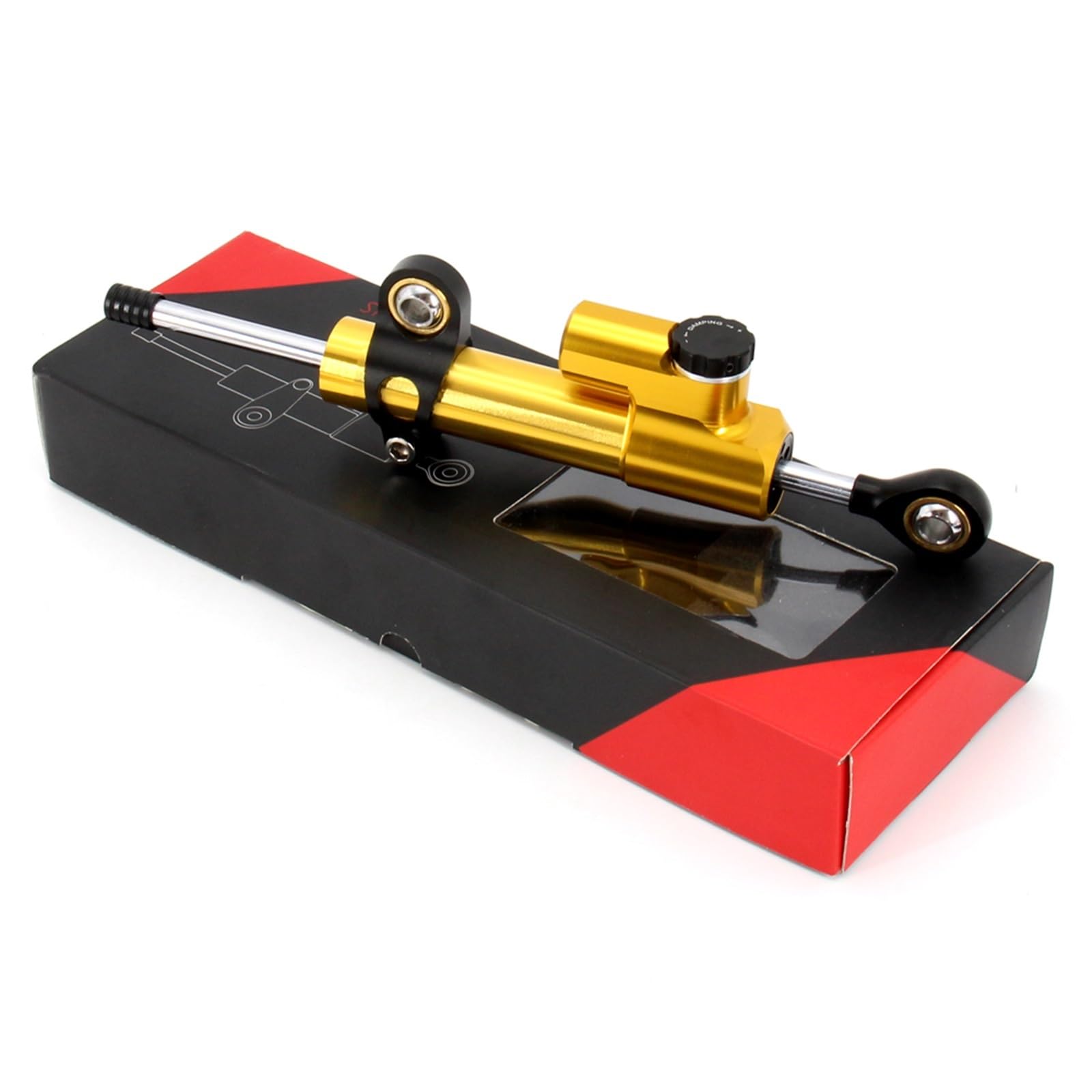 NNJIEUPO Lenkungsdämpfer Stabilisator Kompatibel Mit Yamaha Für YZF-R6 2004 2005 Motorrad Lenkungsstabilisator Dämpfer Montagehalterung Kit Die Moto Lenkungsdämpfer Stoßdämpfer(Yellow,A) von NNJIEUPO