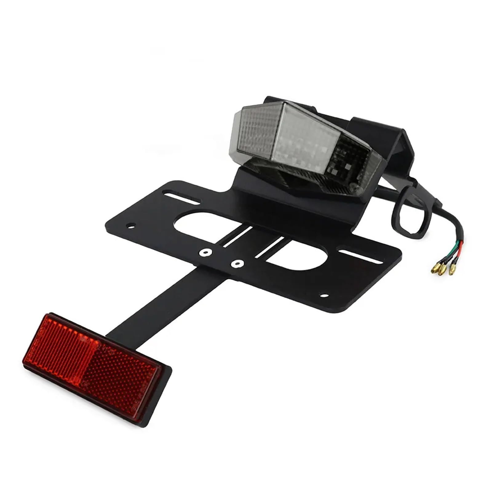 NNJIEUPO Motorrad Nummernschild Kompatibel Mit Für KLX230R 2020 2021 2022 2023 2024 Kennzeichenhalter Fender Eliminieren Motorrad Bremslicht Nummernrahmen(with Reflector Clear) von NNJIEUPO