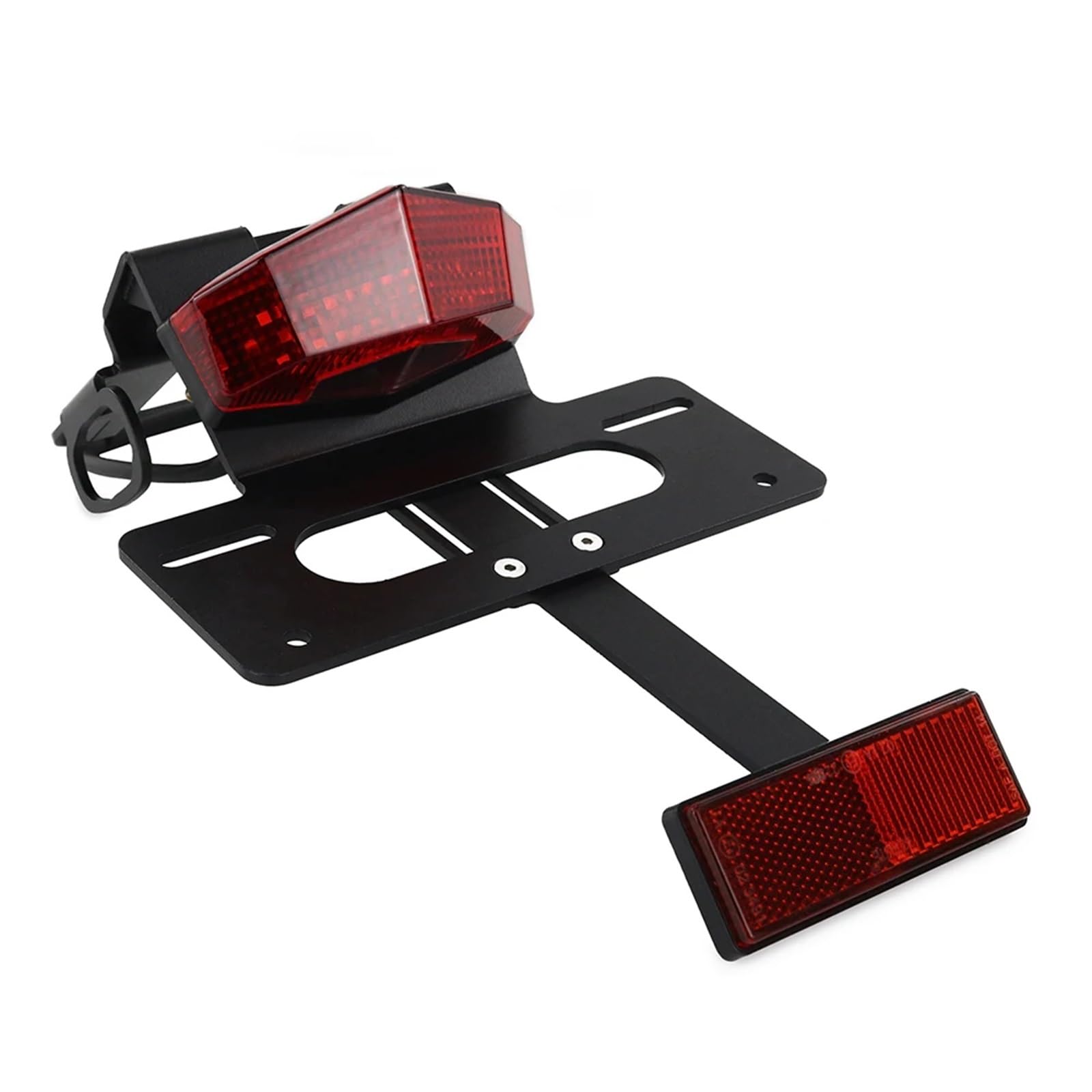NNJIEUPO Motorrad Nummernschild Kompatibel Mit Für KLX230R 2020 2021 2022 2023 2024 Kennzeichenhalter Fender Eliminieren Motorrad Bremslicht Nummernrahmen(with Reflector Red) von NNJIEUPO
