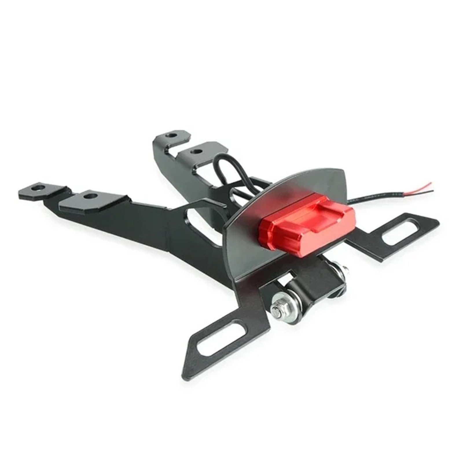 NNJIEUPO Motorrad Nummernschild Kompatibel Mit Yamaha Für T-MAX 530 2017 2018 Motorrad-Kennzeichenrahmen, Kennzeichenhalter, Kennzeichenhalter Mit Licht(Red) von NNJIEUPO