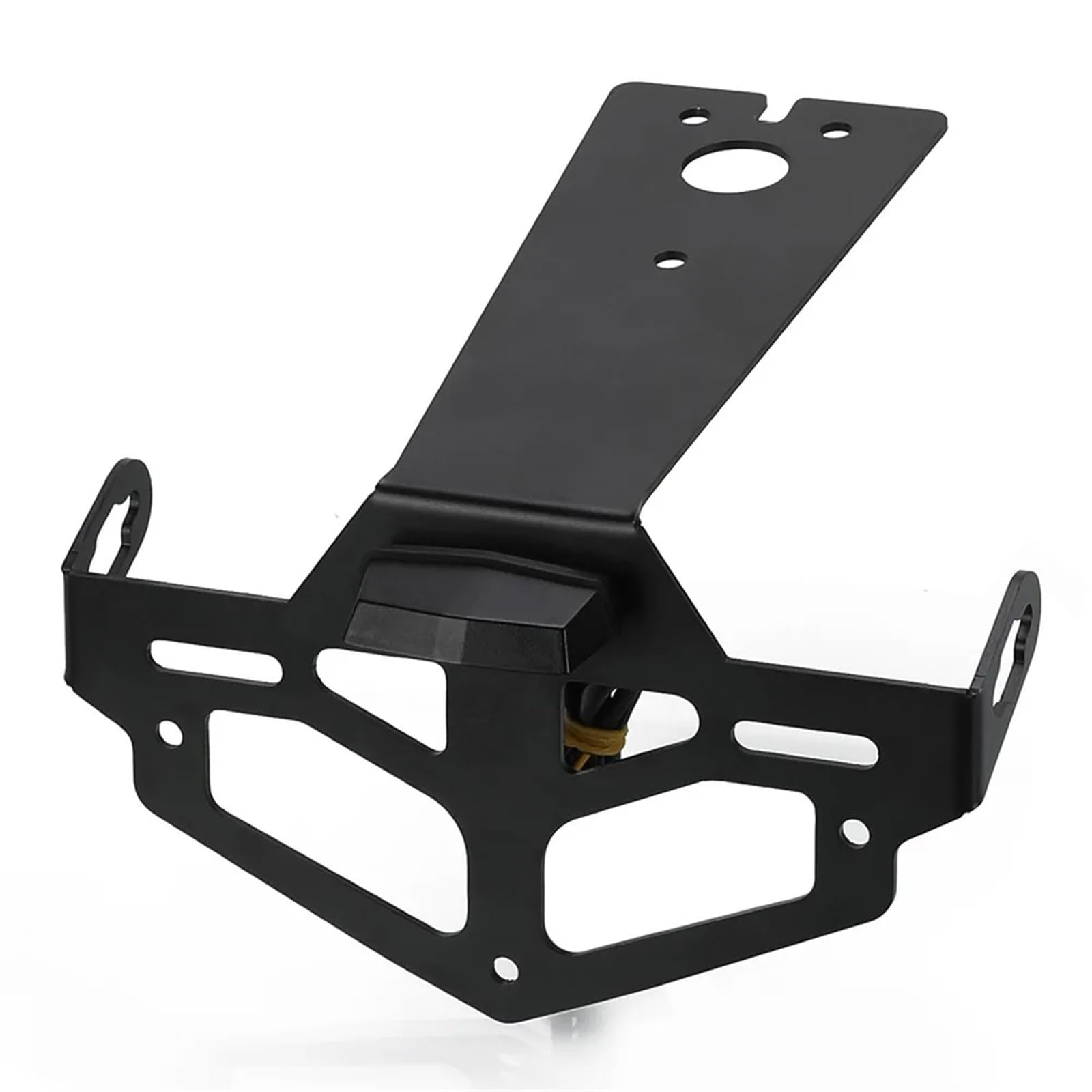NNJIEUPO Motorrad Nummernschild Kompatibel Mit Yamaha Für YZF-R125 2008-2009-2010-2011-2012-2013 Motorrad-Kennzeichenhalter Mit Leichtem Heck-Ordnungs-Kotflügel(Black with Light a) von NNJIEUPO