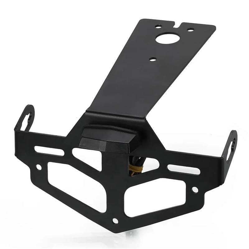 NNJIEUPO Motorrad Nummernschild Kompatibel Mit Yamaha Für YZF-R125 2008-2009-2010-2011-2012-2013 Motorrad-Kennzeichenhalter Mit Leichtem Heck-Ordnungs-Kotflügel(Black with Light a) von NNJIEUPO