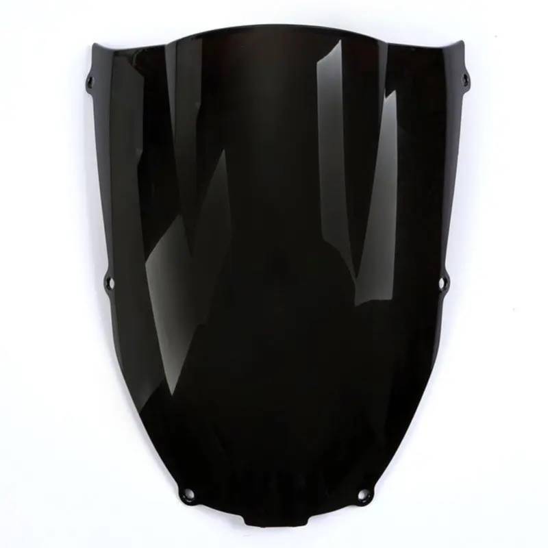 NNJIEUPO Motorrad Windschutzscheibe Für Ninja Für ZX6R Für ZX636 2000-2002 Motorrad Schwarz Double Bubble Windschutzscheibe Windschutzscheibe Bildschirm ABS Motorrad Windschutzscheibe Spoiler von NNJIEUPO