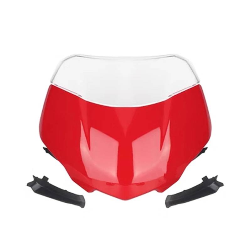 NNJIEUPO Motorrad Windschutzscheibe Für Street Für Triple Für 765RS Moto2 2023 Motorrad Frontscheibe Windschutz Visier Wind Bildschirm Spoiler Deflektor Motorrad Windschutzscheibe(Red) von NNJIEUPO