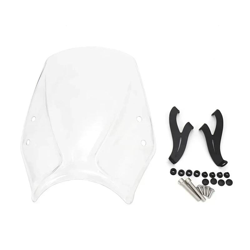 NNJIEUPO Motorrad Windschutzscheibe Für Trident660 2021 2022 Motorrad Windschutzscheibe Zubehör Windschutzscheibe Schallwand Air Windabweiser Motorrad Windschutzscheibe Spoiler(Transparent) von NNJIEUPO