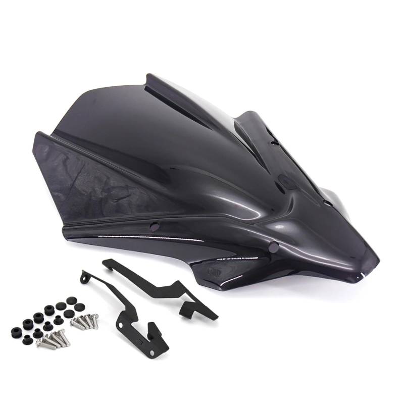 NNJIEUPO Motorrad Windschutzscheibe Kompatibel Mit Yamaha Für MT-07 2021 2022 Motorrad-Windschutzscheibe Windschutz Verkleidung Deflektor-Abdeckung Windabweiser-Visier(Smoke Black) von NNJIEUPO