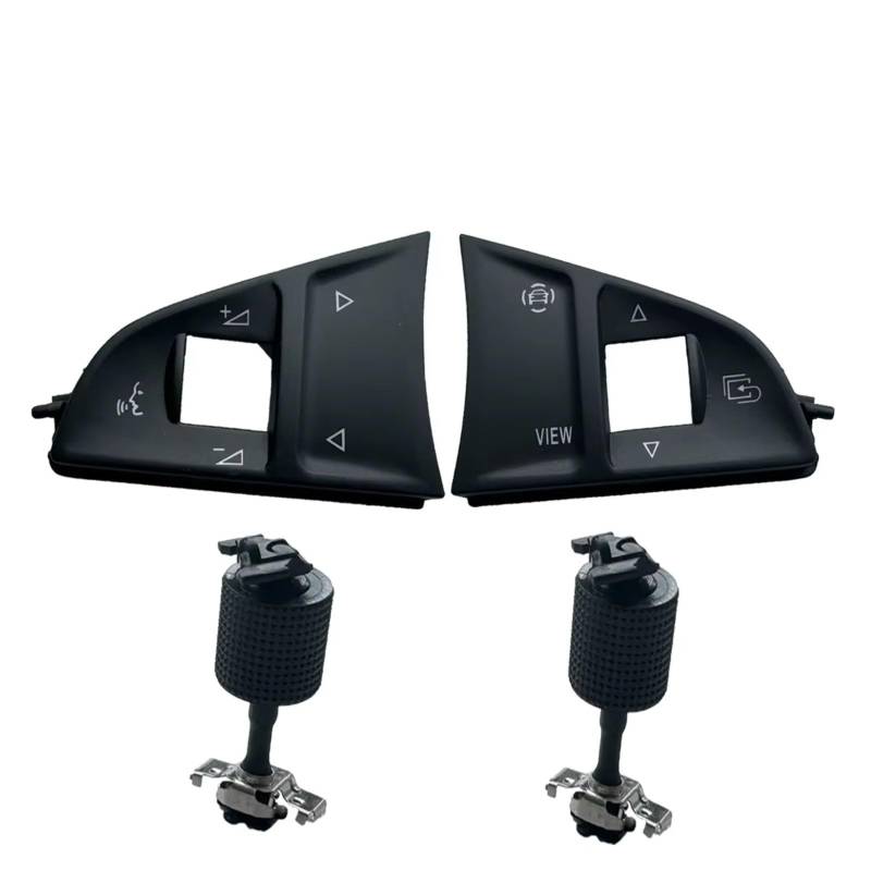 NNJIEUPO Navigationsleistenabdeckung Kompatibel Mit Skoda Für Octavia Für Superb Für Fabia 1/2/4 Stück Lenkradschalter-Tastenabdeckung Zierleiste Mittelkonsolen-Ornamente 3V0919719F(1set-4PCS) von NNJIEUPO