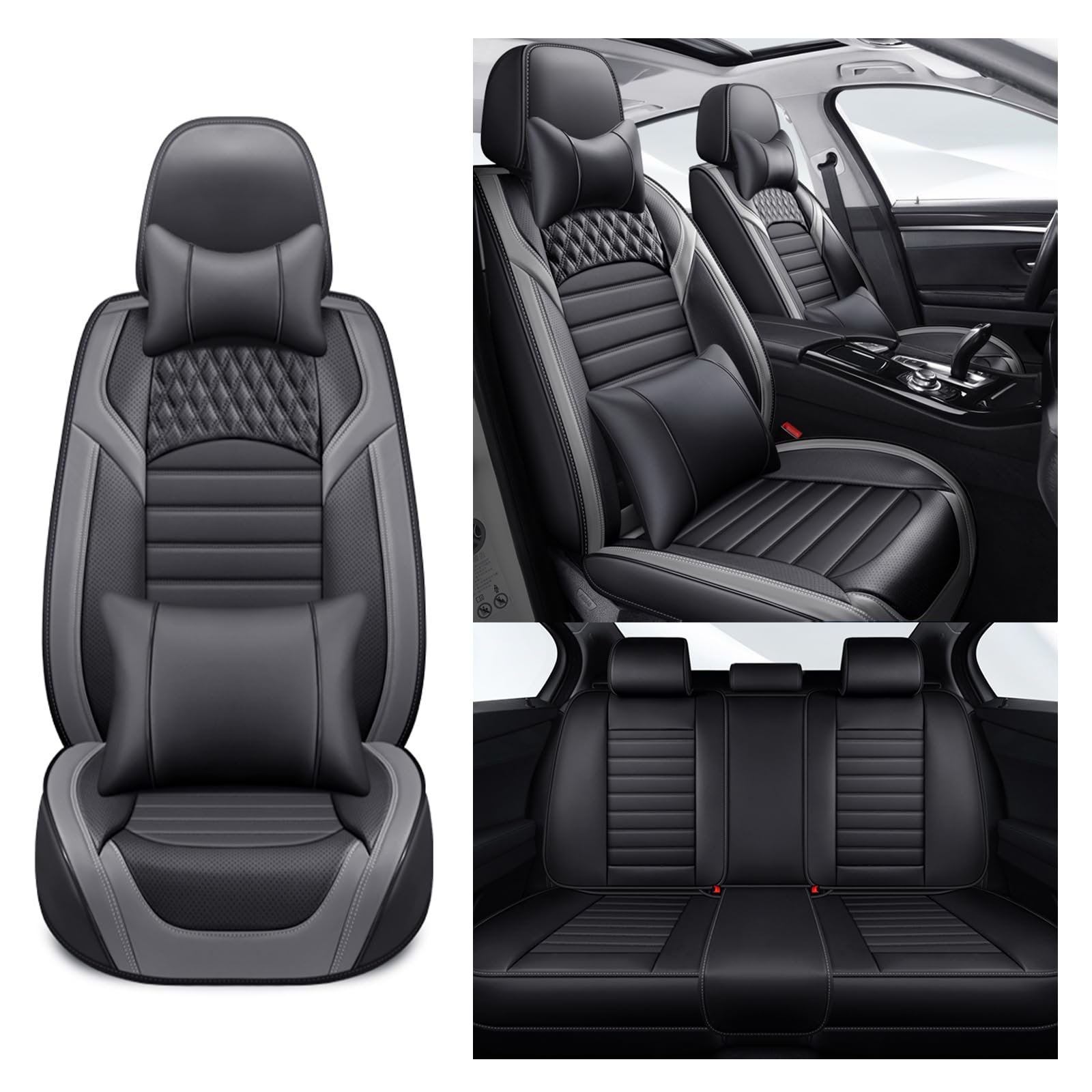 NOBQUA Autositzbezüge Universal Set, Leder Autositzbezug Komplettset, Vordersitze & Rückbank,Universal Fit für die meisten PKW, SUV, Limousinen und LKW NOBQUA Autositzbezüge Universal Set, Leder Autositzbezug Komplettset, Vordersitze & Rückbank,Universal Fit für die meisten PKW, SUV, Limousinen und LKW von NOBQUA