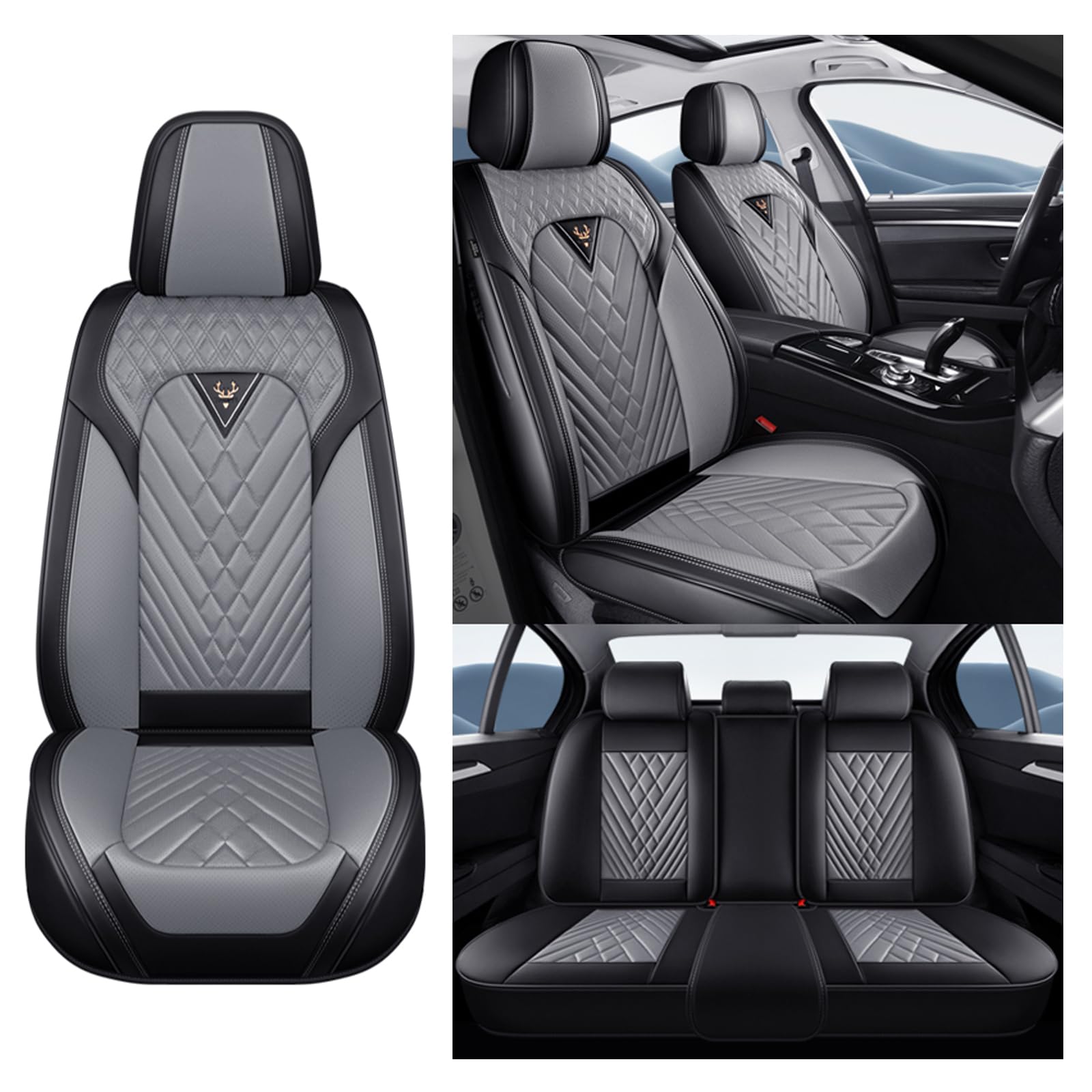 NOBQUA Autositzbezüge Universal Set, Leder Autositzbezug Komplettset, Vordersitze & Rückbank,Universal Fit für die meisten PKW, SUV, Limousinen und LKW NOBQUA Autositzbezüge Universal Set, Leder Autositzbezug Komplettset, Vordersitze & Rückbank,Universal Fit für die meisten PKW, SUV, Limousinen und LKW von NOBQUA
