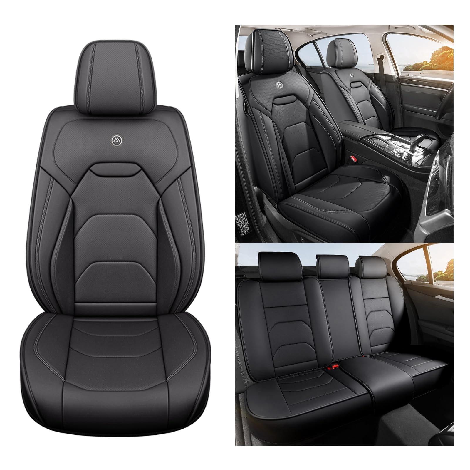 NOBQUA Autositzbezüge Universal Set, Leder Autositzbezug Komplettset, Vordersitze & Rückbank,Universal Fit für die meisten PKW, SUV, Limousinen und LKW NOBQUA Autositzbezüge Universal Set, Leder Autositzbezug Komplettset, Vordersitze & Rückbank,Universal Fit für die meisten PKW, SUV, Limousinen und LKW von NOBQUA