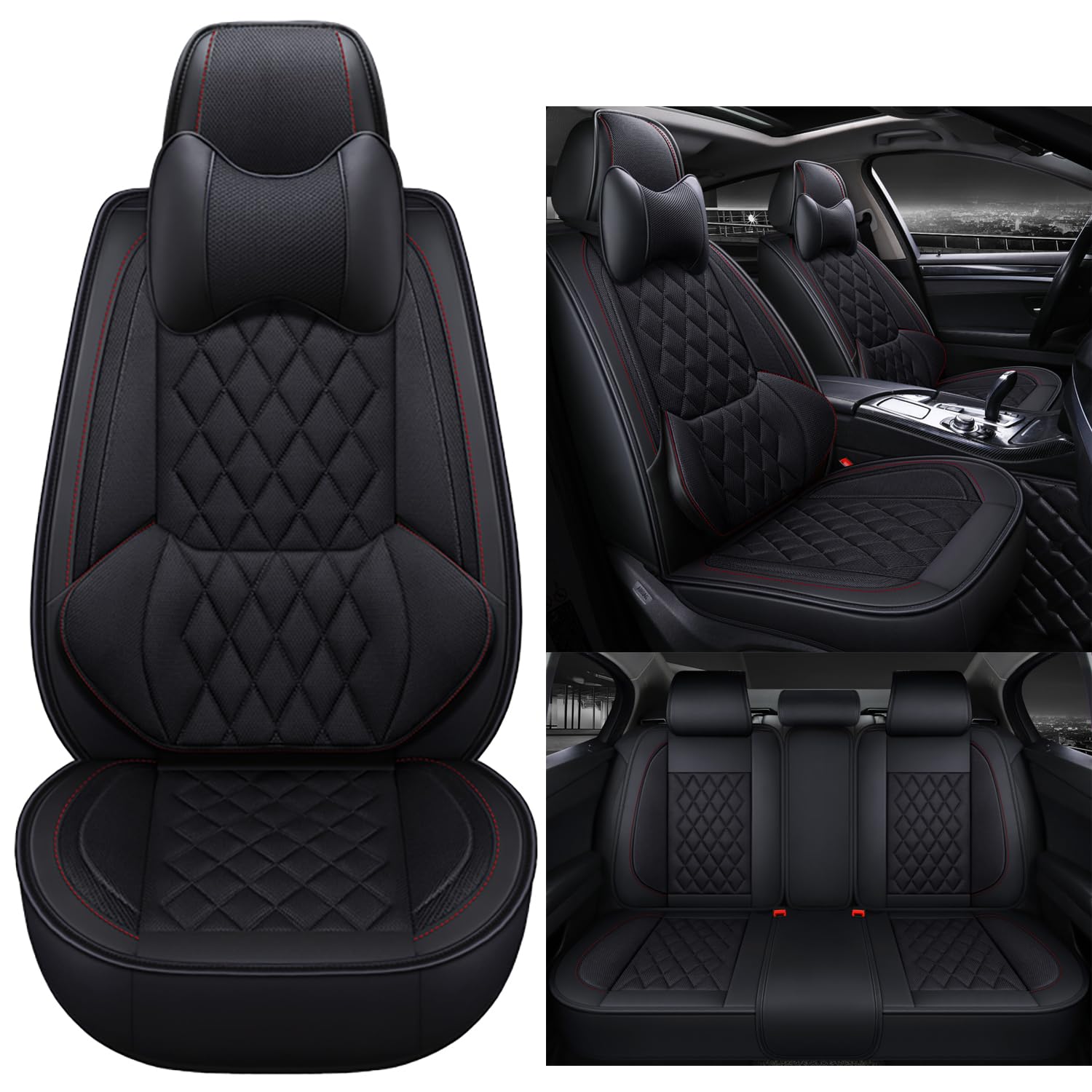 NOBQUA Premium Universelle Autositzbezüge aus PU-Leder für 5 Sitze – Wasserdicht, Kratzfest, Atmungsaktiv, rutschfest, Leicht zu Reinigen–Passend für SUV, Kombi, Limousine, Van–Sitzschutz Komplettset NOBQUA Premium Universelle Autositzbezüge aus PU-Leder für 5 Sitze – Wasserdicht, Kratzfest, Atmungsaktiv, rutschfest, Leicht zu Reinigen–Passend für SUV, Kombi, Limousine, Van–Sitzschutz Komplettset von NOBQUA