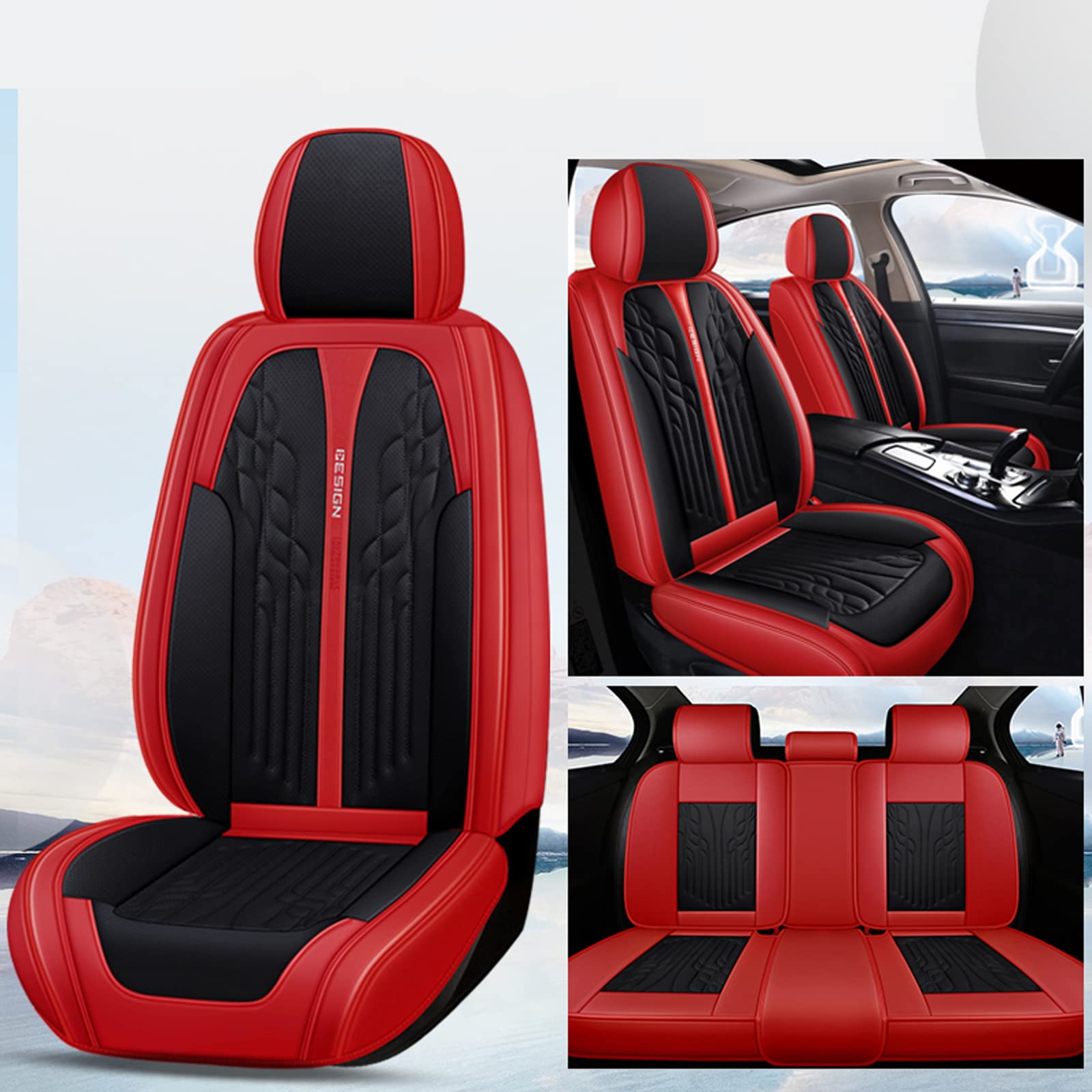 NOBQUA Premium Universelle Autositzbezüge aus PU-Leder für 5 Sitze – Wasserdicht, Kratzfest, Atmungsaktiv, rutschfest, Leicht zu Reinigen–Passend für SUV, Kombi, Limousine, Van–Sitzschutz Komplettset NOBQUA Premium Universelle Autositzbezüge aus PU-Leder für 5 Sitze – Wasserdicht, Kratzfest, Atmungsaktiv, rutschfest, Leicht zu Reinigen–Passend für SUV, Kombi, Limousine, Van–Sitzschutz Komplettset von NOBQUA
