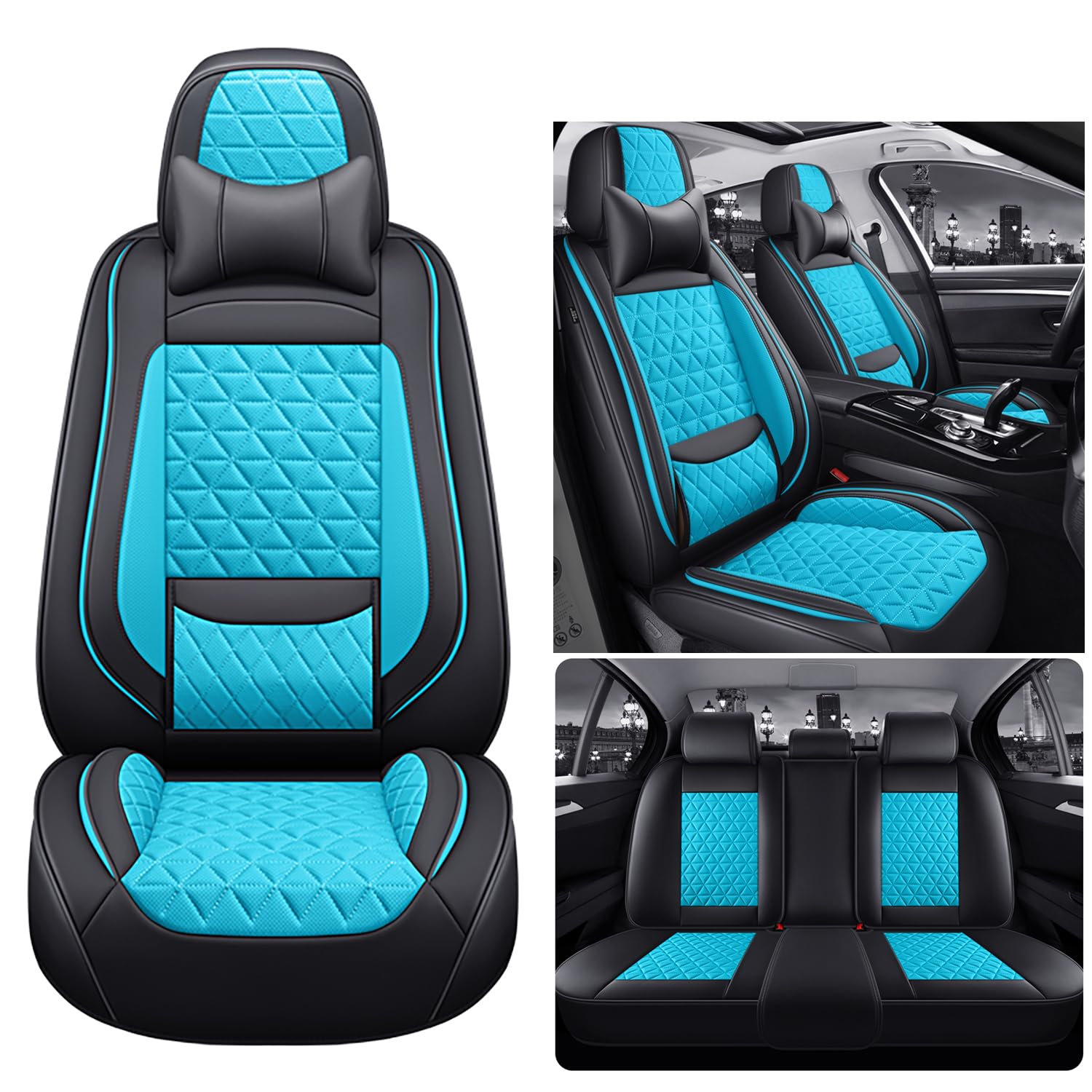 NOBQUA Premium Universelle Autositzbezüge aus PU-Leder für 5 Sitze – Wasserdicht, Kratzfest, Atmungsaktiv, rutschfest, Leicht zu Reinigen–Passend für SUV, Kombi, Limousine, Van–Sitzschutz Komplettset NOBQUA Premium Universelle Autositzbezüge aus PU-Leder für 5 Sitze – Wasserdicht, Kratzfest, Atmungsaktiv, rutschfest, Leicht zu Reinigen–Passend für SUV, Kombi, Limousine, Van–Sitzschutz Komplettset von NOBQUA