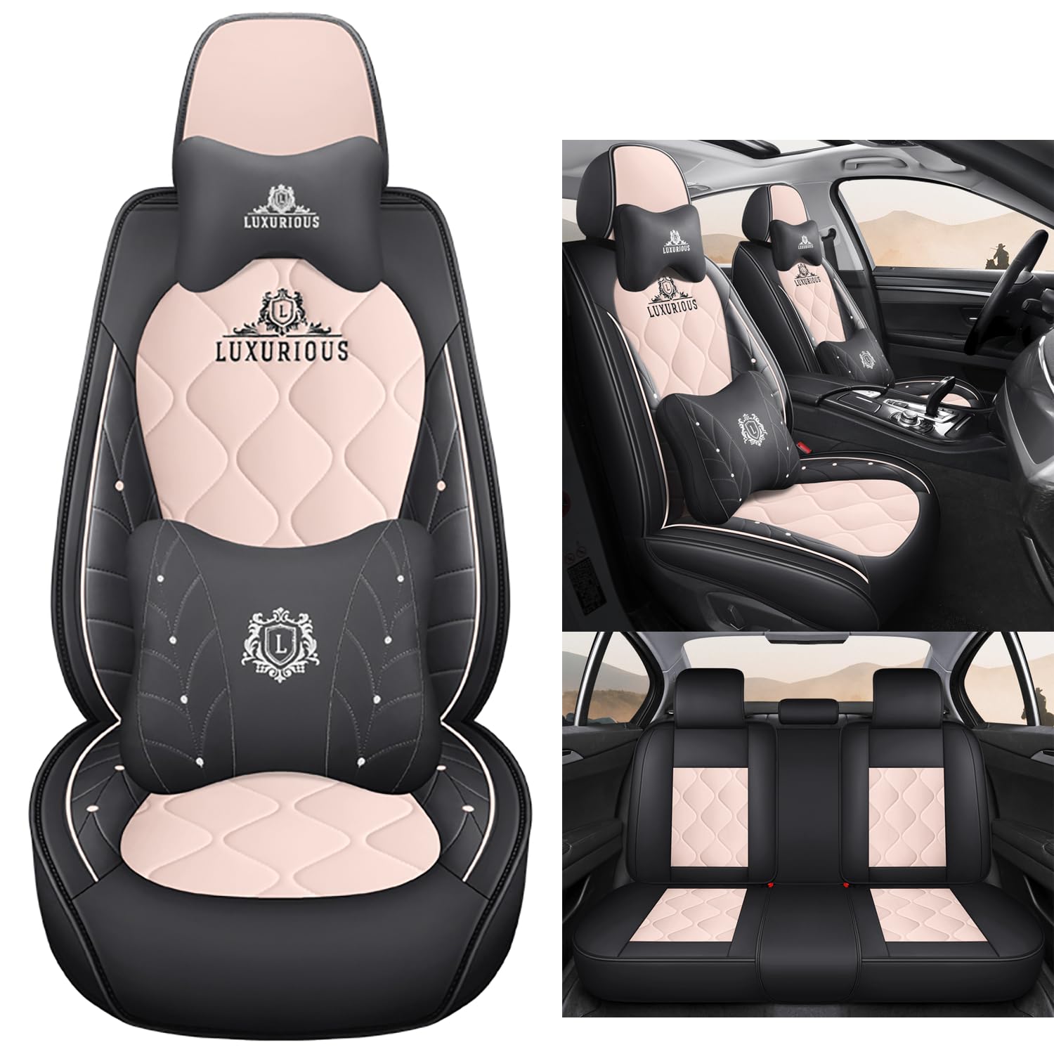NOBQUA Premium Universelle Autositzbezüge aus PU-Leder für 5 Sitze – Wasserdicht, Kratzfest, Atmungsaktiv, rutschfest, Leicht zu Reinigen–Passend für SUV, Kombi, Limousine, Van–Sitzschutz Komplettset NOBQUA Premium Universelle Autositzbezüge aus PU-Leder für 5 Sitze – Wasserdicht, Kratzfest, Atmungsaktiv, rutschfest, Leicht zu Reinigen–Passend für SUV, Kombi, Limousine, Van–Sitzschutz Komplettset von NOBQUA