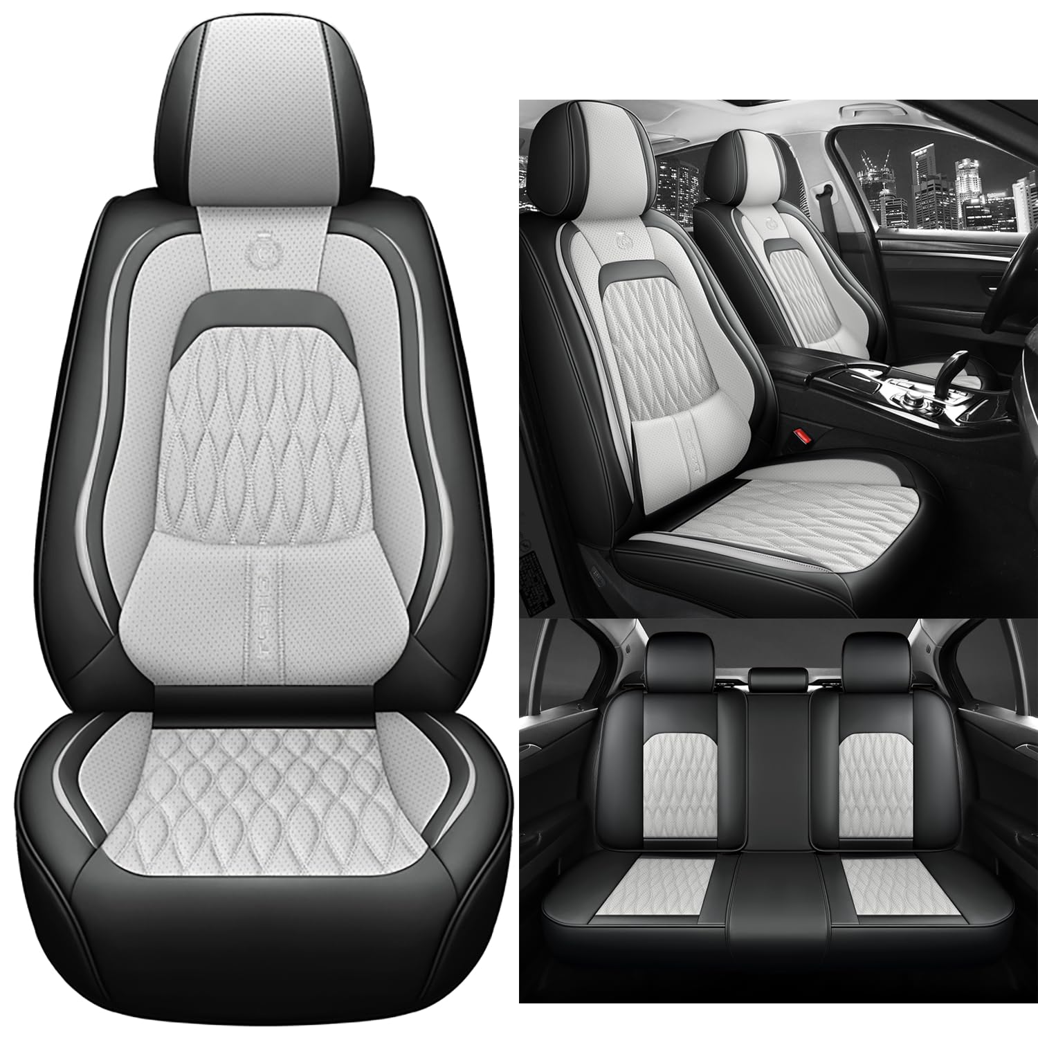 NOBQUA Premium Universelle Autositzbezüge aus PU-Leder für 5 Sitze – Wasserdicht, Kratzfest, Atmungsaktiv, rutschfest, Leicht zu Reinigen–Passend für SUV, Kombi, Limousine, Van–Sitzschutz Komplettset NOBQUA Premium Universelle Autositzbezüge aus PU-Leder für 5 Sitze – Wasserdicht, Kratzfest, Atmungsaktiv, rutschfest, Leicht zu Reinigen–Passend für SUV, Kombi, Limousine, Van–Sitzschutz Komplettset von NOBQUA