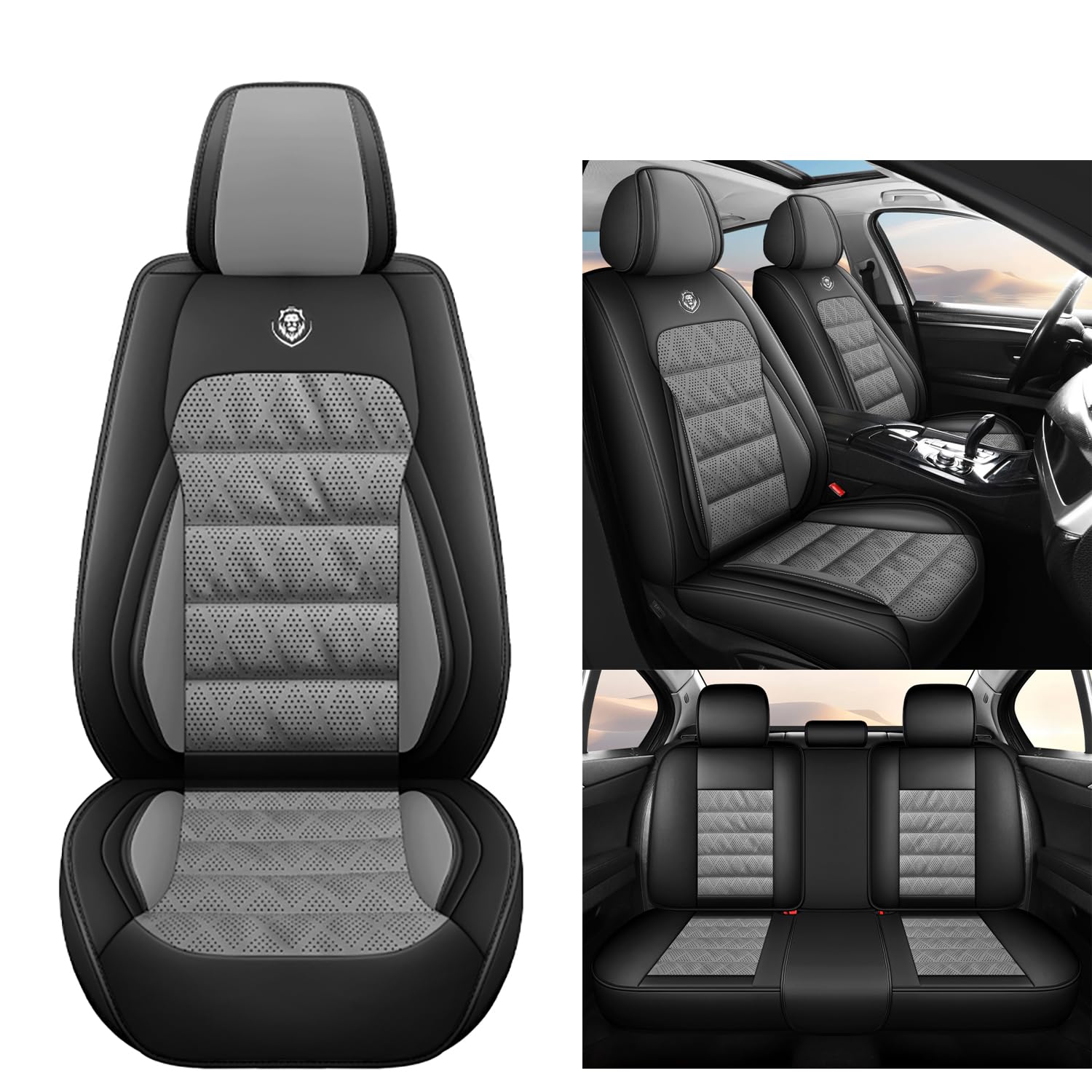 NOBQUA Premium Universelle Autositzbezüge aus PU-Leder für 5 Sitze – Wasserdicht, Kratzfest, Atmungsaktiv, rutschfest, Leicht zu Reinigen–Passend für SUV, Kombi, Limousine, Van–Sitzschutz Komplettset NOBQUA Premium Universelle Autositzbezüge aus PU-Leder für 5 Sitze – Wasserdicht, Kratzfest, Atmungsaktiv, rutschfest, Leicht zu Reinigen–Passend für SUV, Kombi, Limousine, Van–Sitzschutz Komplettset von NOBQUA