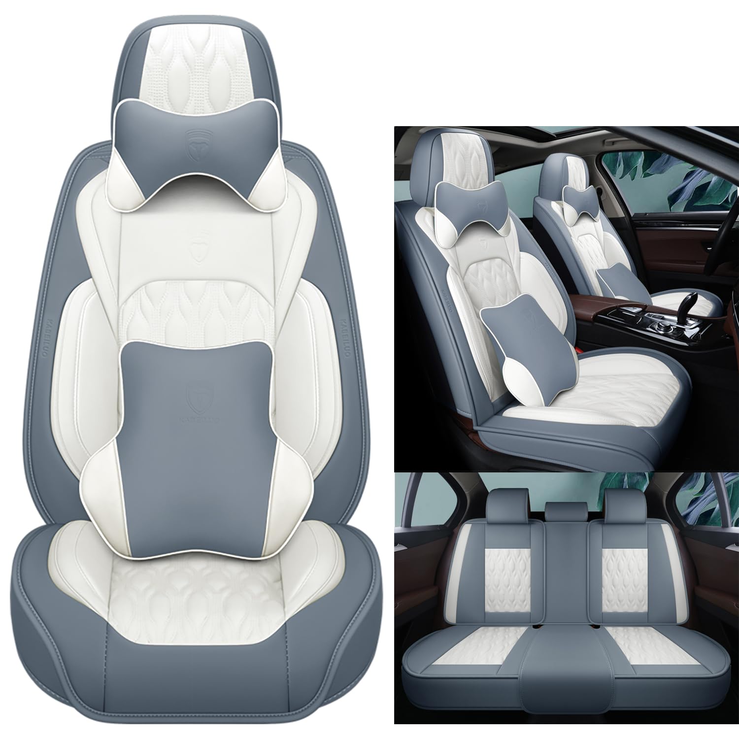 NOBQUA Premium Universelle Autositzbezüge aus PU-Leder für 5 Sitze – Wasserdicht, Kratzfest, Atmungsaktiv, rutschfest, Leicht zu Reinigen–Passend für SUV, Kombi, Limousine, Van–Sitzschutz Komplettset NOBQUA Premium Universelle Autositzbezüge aus PU-Leder für 5 Sitze – Wasserdicht, Kratzfest, Atmungsaktiv, rutschfest, Leicht zu Reinigen–Passend für SUV, Kombi, Limousine, Van–Sitzschutz Komplettset von NOBQUA