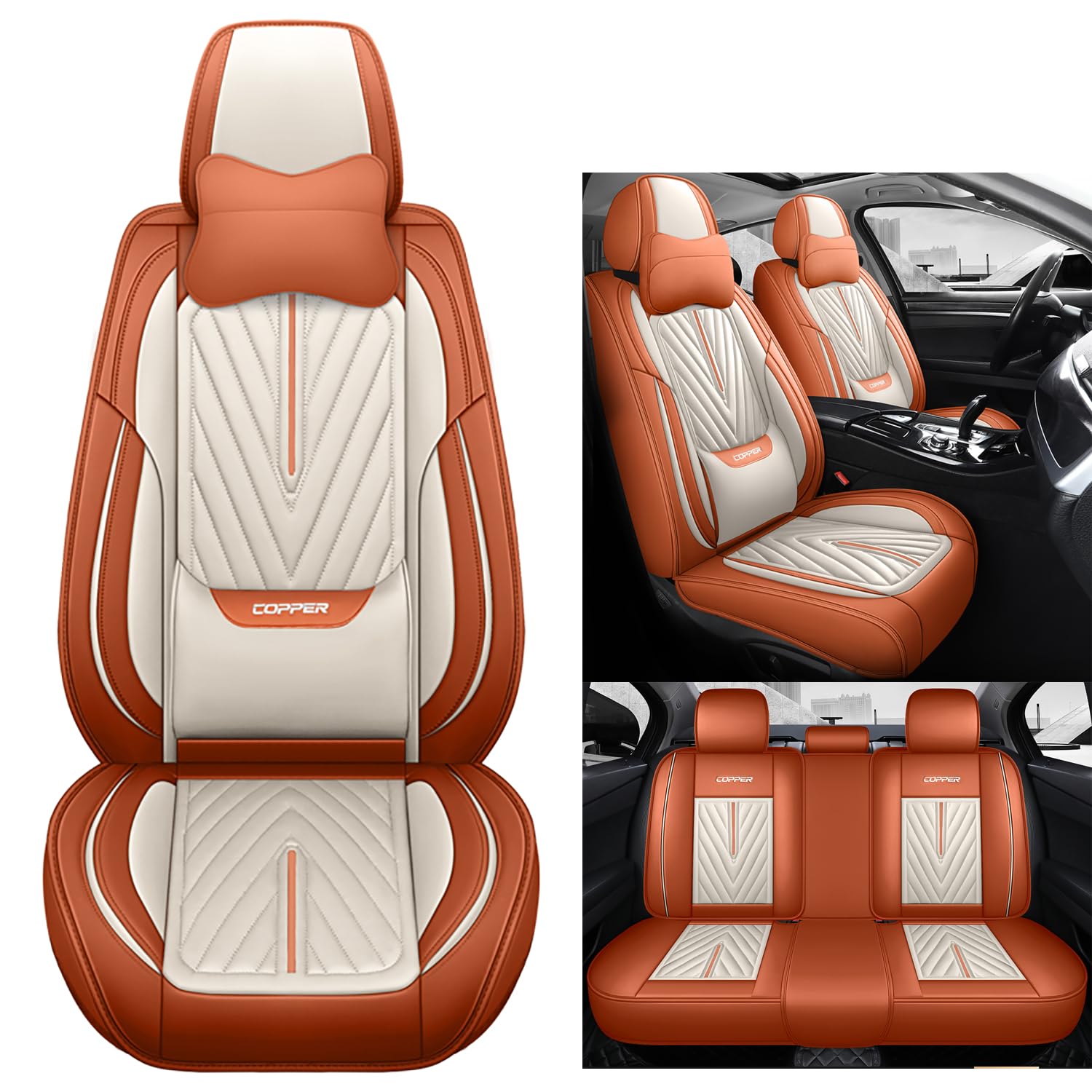 NOBQUA Premium Universelle Autositzbezüge aus PU-Leder für 5 Sitze – Wasserdicht, Kratzfest, Atmungsaktiv, rutschfest, Leicht zu Reinigen–Passend für SUV, Kombi, Limousine, Van–Sitzschutz Komplettset NOBQUA Premium Universelle Autositzbezüge aus PU-Leder für 5 Sitze – Wasserdicht, Kratzfest, Atmungsaktiv, rutschfest, Leicht zu Reinigen–Passend für SUV, Kombi, Limousine, Van–Sitzschutz Komplettset von NOBQUA