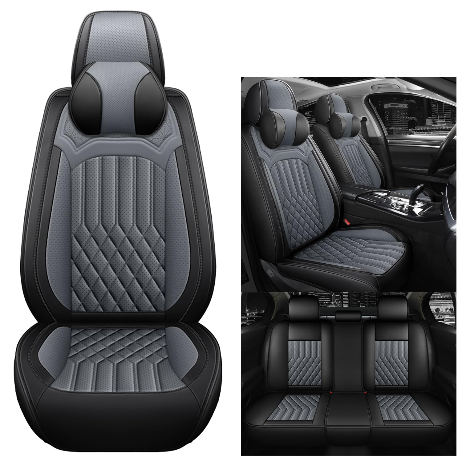 NOBQUA Premium Universelle Autositzbezüge aus PU-Leder für 5 Sitze – Wasserdicht, Kratzfest, Atmungsaktiv, rutschfest, Leicht zu Reinigen–Passend für SUV, Kombi, Limousine, Van–Sitzschutz Komplettset NOBQUA Premium Universelle Autositzbezüge aus PU-Leder für 5 Sitze – Wasserdicht, Kratzfest, Atmungsaktiv, rutschfest, Leicht zu Reinigen–Passend für SUV, Kombi, Limousine, Van–Sitzschutz Komplettset von NOBQUA