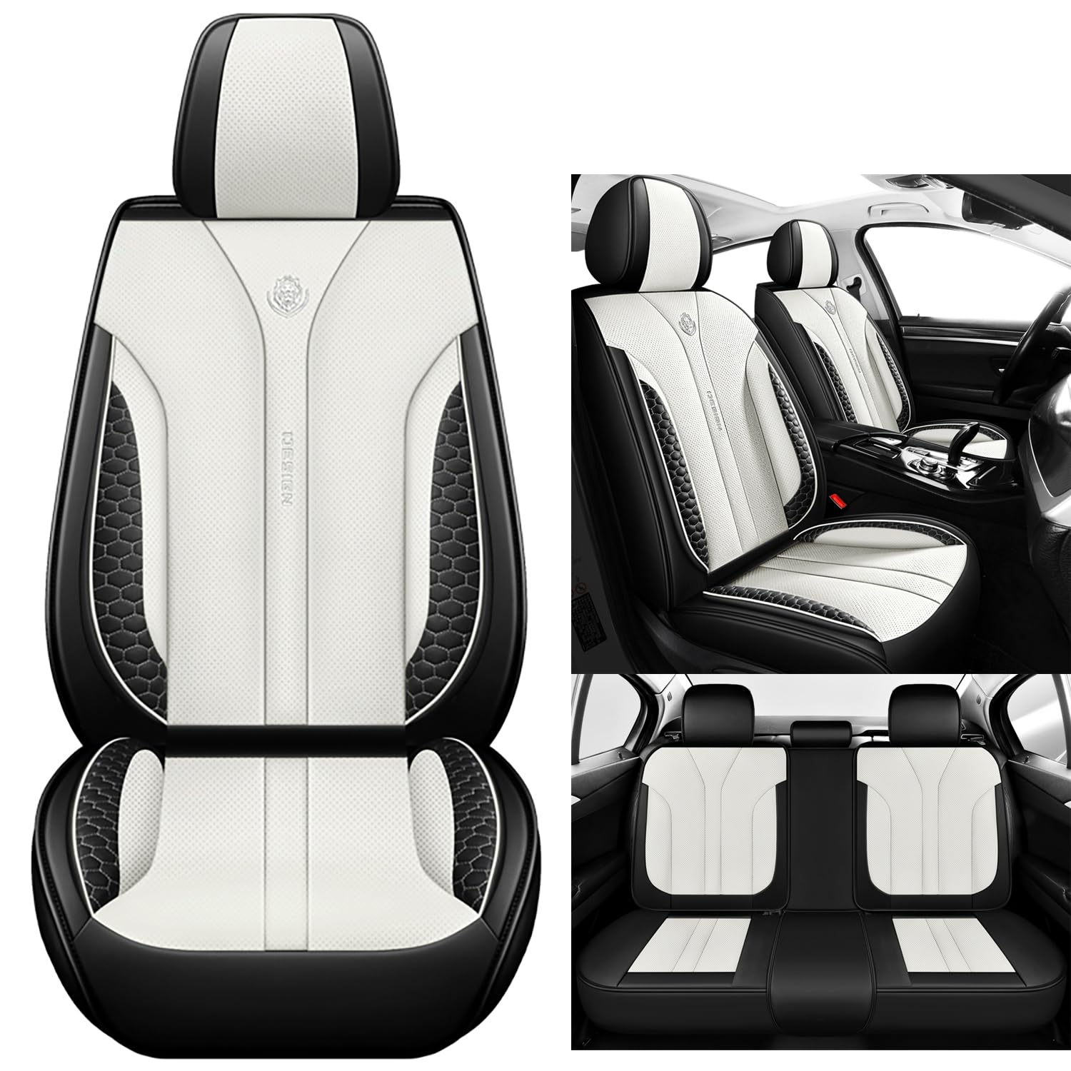 NOBQUA Premium Universelle Autositzbezüge aus PU-Leder für 5 Sitze – Wasserdicht, Kratzfest, Atmungsaktiv, rutschfest, Leicht zu Reinigen–Passend für SUV, Kombi, Limousine, Van–Sitzschutz Komplettset NOBQUA Premium Universelle Autositzbezüge aus PU-Leder für 5 Sitze – Wasserdicht, Kratzfest, Atmungsaktiv, rutschfest, Leicht zu Reinigen–Passend für SUV, Kombi, Limousine, Van–Sitzschutz Komplettset von NOBQUA