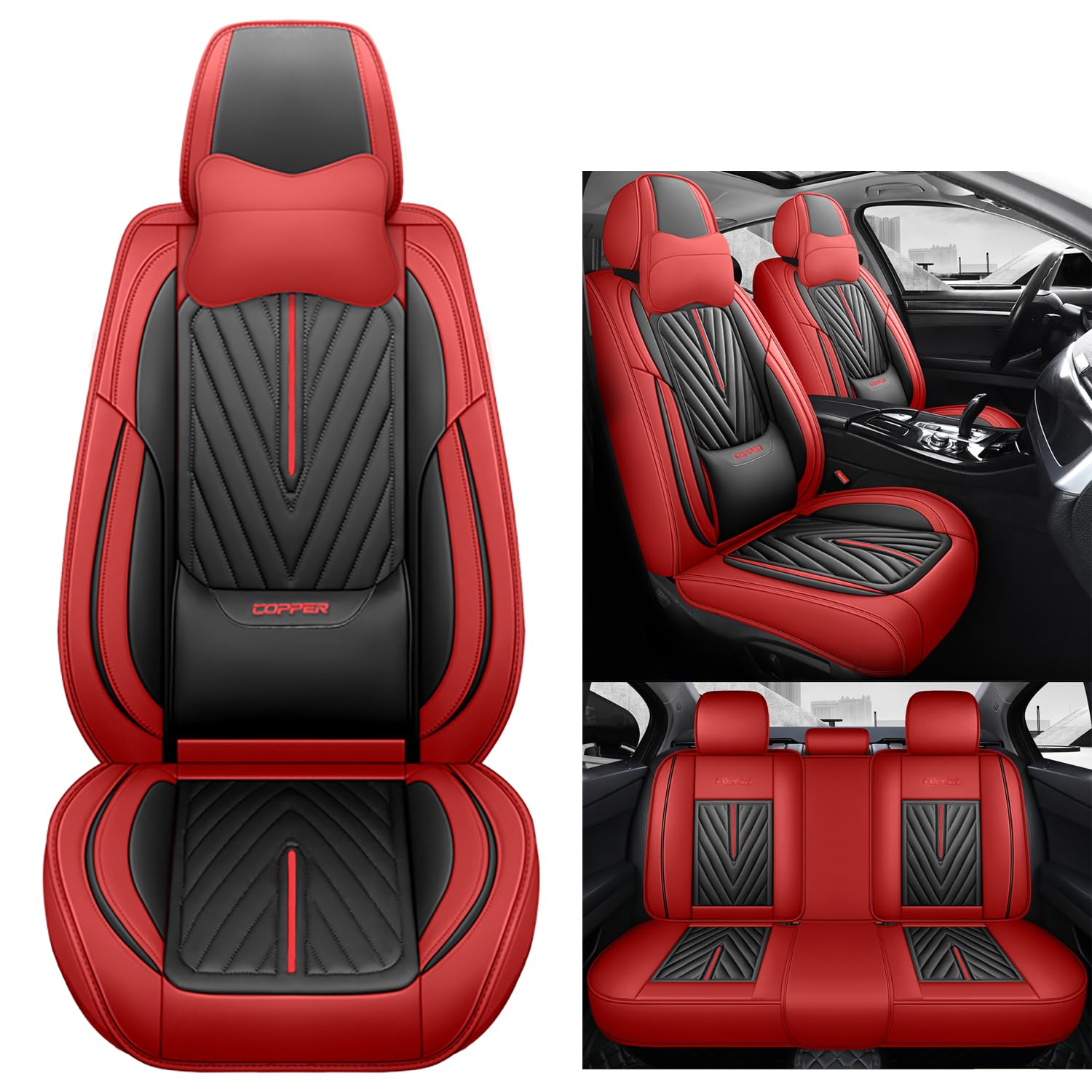 NOBQUA Premium Universelle Autositzbezüge aus PU-Leder für 5 Sitze – Wasserdicht, Kratzfest, Atmungsaktiv, rutschfest, Leicht zu Reinigen–Passend für SUV, Kombi, Limousine, Van–Sitzschutz Komplettset NOBQUA Premium Universelle Autositzbezüge aus PU-Leder für 5 Sitze – Wasserdicht, Kratzfest, Atmungsaktiv, rutschfest, Leicht zu Reinigen–Passend für SUV, Kombi, Limousine, Van–Sitzschutz Komplettset von NOBQUA