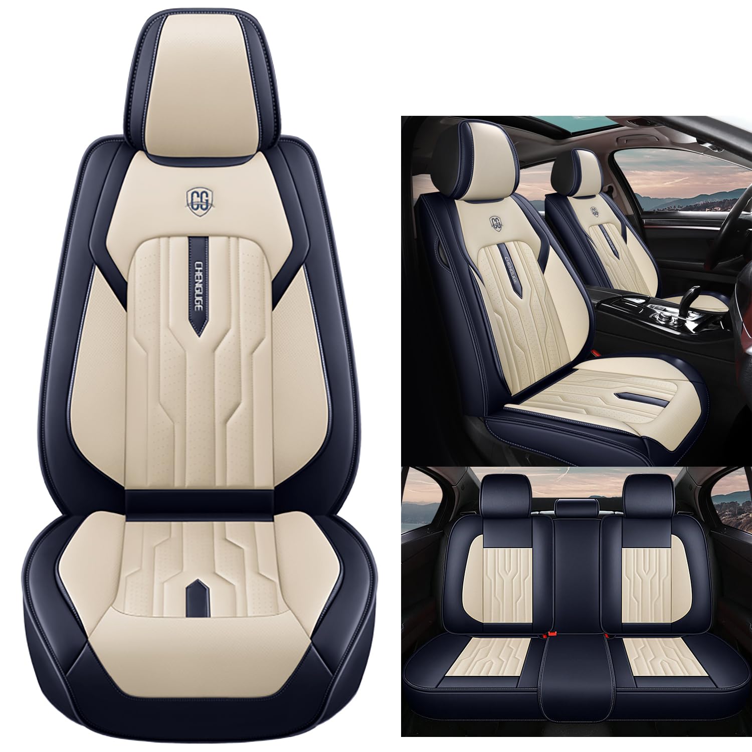 NOBQUA Premium Universelle Autositzbezüge aus PU-Leder für 5 Sitze – Wasserdicht, Kratzfest, Atmungsaktiv, rutschfest, Leicht zu Reinigen–Passend für SUV, Kombi, Limousine, Van–Sitzschutz Komplettset NOBQUA Premium Universelle Autositzbezüge aus PU-Leder für 5 Sitze – Wasserdicht, Kratzfest, Atmungsaktiv, rutschfest, Leicht zu Reinigen–Passend für SUV, Kombi, Limousine, Van–Sitzschutz Komplettset von NOBQUA