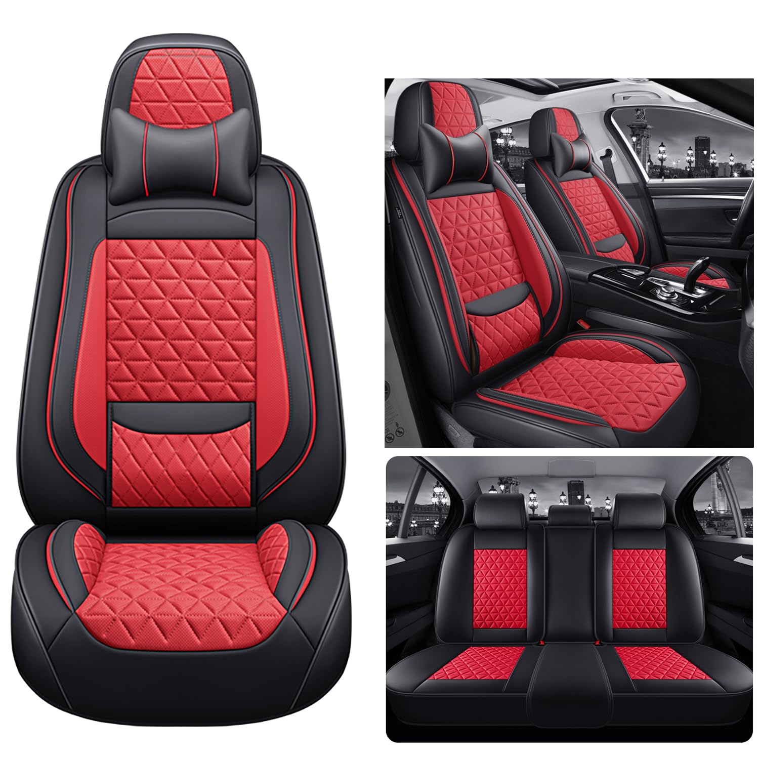 NOBQUA Premium Universelle Autositzbezüge aus PU-Leder für 5 Sitze – Wasserdicht, Kratzfest, Atmungsaktiv, rutschfest, Leicht zu Reinigen–Passend für SUV, Kombi, Limousine, Van–Sitzschutz Komplettset NOBQUA Premium Universelle Autositzbezüge aus PU-Leder für 5 Sitze – Wasserdicht, Kratzfest, Atmungsaktiv, rutschfest, Leicht zu Reinigen–Passend für SUV, Kombi, Limousine, Van–Sitzschutz Komplettset von NOBQUA