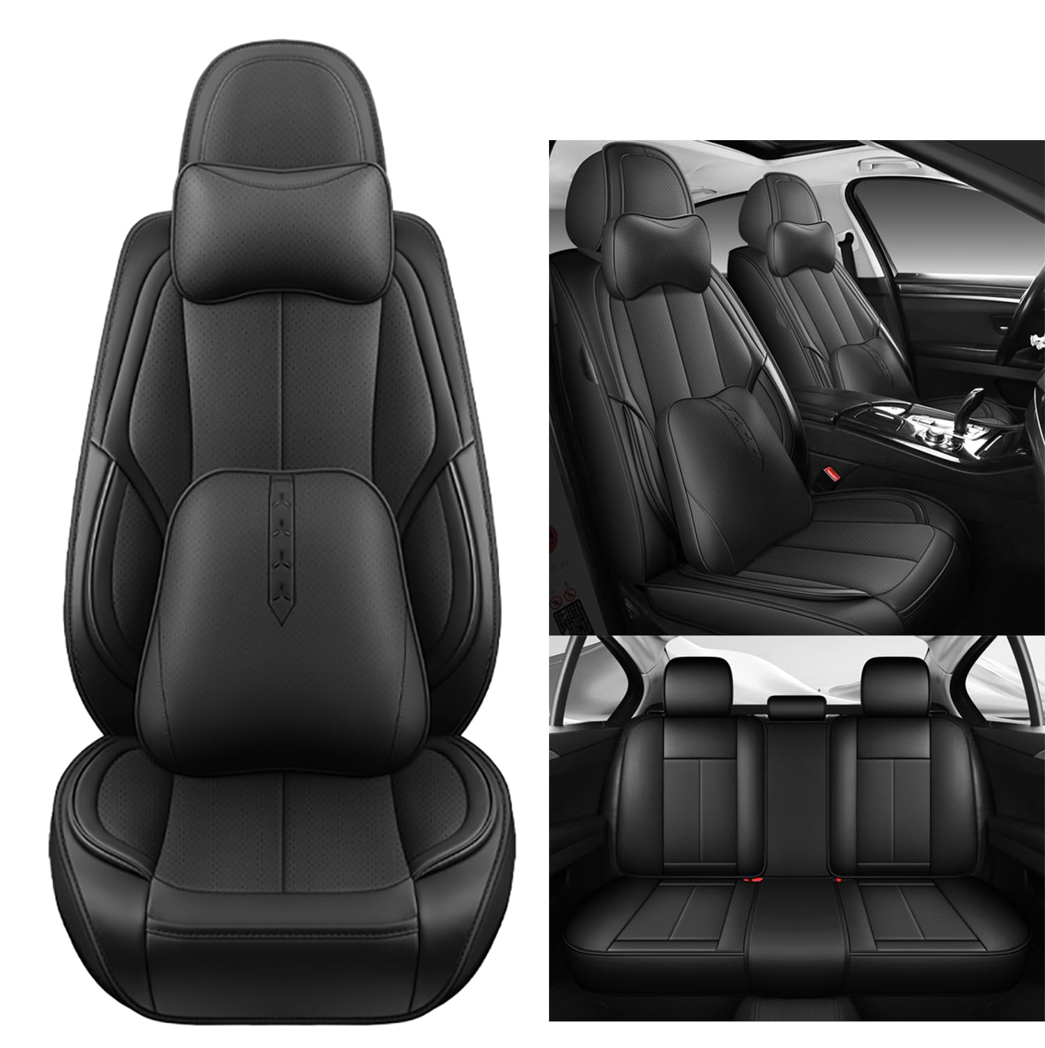 NOBQUA Premium Universelle Autositzbezüge aus PU-Leder für 5 Sitze – Wasserdicht, Kratzfest, Atmungsaktiv, rutschfest, Leicht zu Reinigen–Passend für SUV, Kombi, Limousine, Van–Sitzschutz Komplettset NOBQUA Premium Universelle Autositzbezüge aus PU-Leder für 5 Sitze – Wasserdicht, Kratzfest, Atmungsaktiv, rutschfest, Leicht zu Reinigen–Passend für SUV, Kombi, Limousine, Van–Sitzschutz Komplettset von NOBQUA