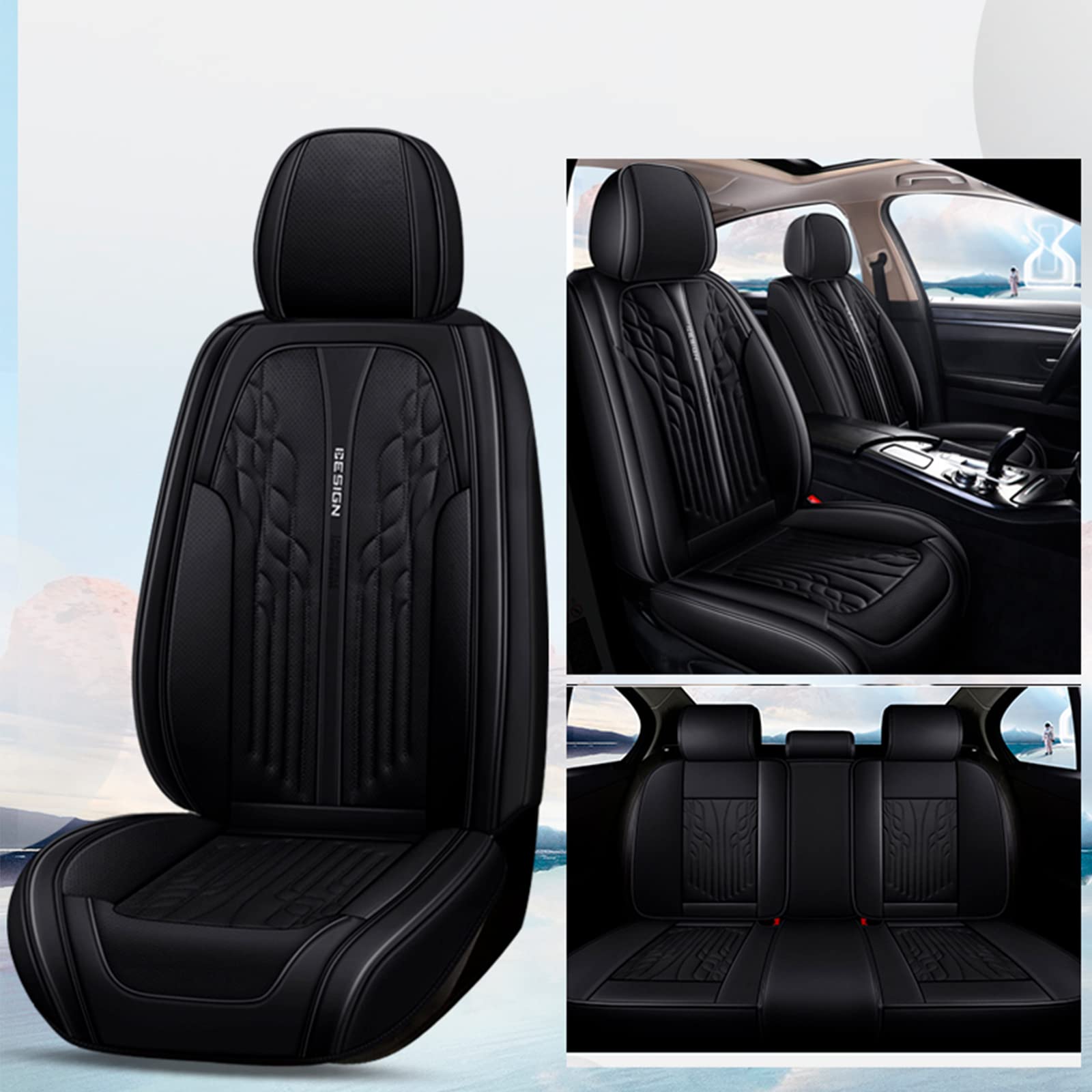 NOBQUA Premium Universelle Autositzbezüge aus PU-Leder für 5 Sitze – Wasserdicht, Kratzfest, Atmungsaktiv, rutschfest, Leicht zu Reinigen–Passend für SUV, Kombi, Limousine, Van–Sitzschutz Komplettset NOBQUA Premium Universelle Autositzbezüge aus PU-Leder für 5 Sitze – Wasserdicht, Kratzfest, Atmungsaktiv, rutschfest, Leicht zu Reinigen–Passend für SUV, Kombi, Limousine, Van–Sitzschutz Komplettset von NOBQUA