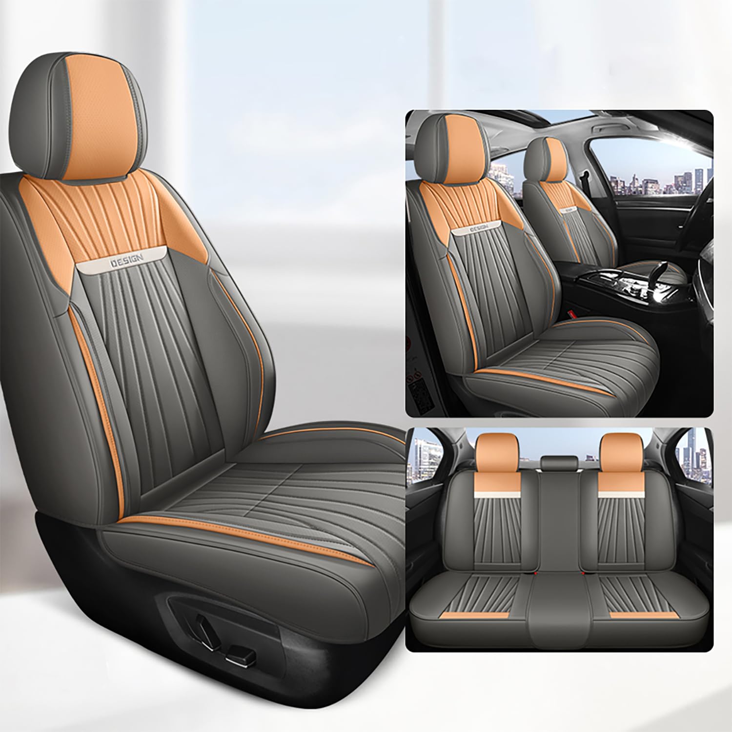 NOBQUA Premium Universelle Autositzbezüge aus PU-Leder für 5 Sitze – Wasserdicht, Kratzfest, Atmungsaktiv, rutschfest, Leicht zu Reinigen–Passend für SUV, Kombi, Limousine, Van–Sitzschutz Komplettset NOBQUA Premium Universelle Autositzbezüge aus PU-Leder für 5 Sitze – Wasserdicht, Kratzfest, Atmungsaktiv, rutschfest, Leicht zu Reinigen–Passend für SUV, Kombi, Limousine, Van–Sitzschutz Komplettset von NOBQUA