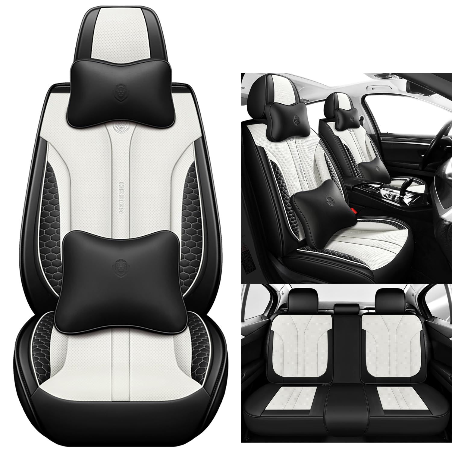 NOBQUA Premium Universelle Autositzbezüge aus PU-Leder für 5 Sitze – Wasserdicht, Kratzfest, Atmungsaktiv, rutschfest, Leicht zu Reinigen–Passend für SUV, Kombi, Limousine, Van–Sitzschutz Komplettset NOBQUA Premium Universelle Autositzbezüge aus PU-Leder für 5 Sitze – Wasserdicht, Kratzfest, Atmungsaktiv, rutschfest, Leicht zu Reinigen–Passend für SUV, Kombi, Limousine, Van–Sitzschutz Komplettset von NOBQUA