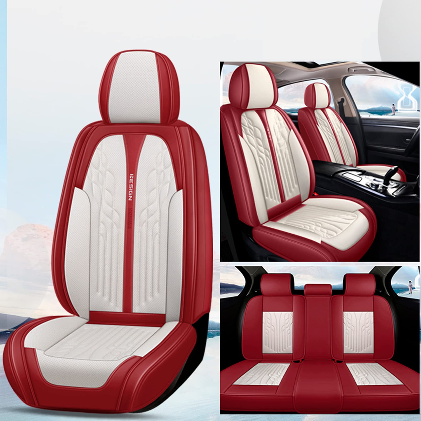 NOBQUA Premium Universelle Autositzbezüge aus PU-Leder für 5 Sitze – Wasserdicht, Kratzfest, Atmungsaktiv, rutschfest, Leicht zu Reinigen–Passend für SUV, Kombi, Limousine, Van–Sitzschutz Komplettset NOBQUA Premium Universelle Autositzbezüge aus PU-Leder für 5 Sitze – Wasserdicht, Kratzfest, Atmungsaktiv, rutschfest, Leicht zu Reinigen–Passend für SUV, Kombi, Limousine, Van–Sitzschutz Komplettset von NOBQUA