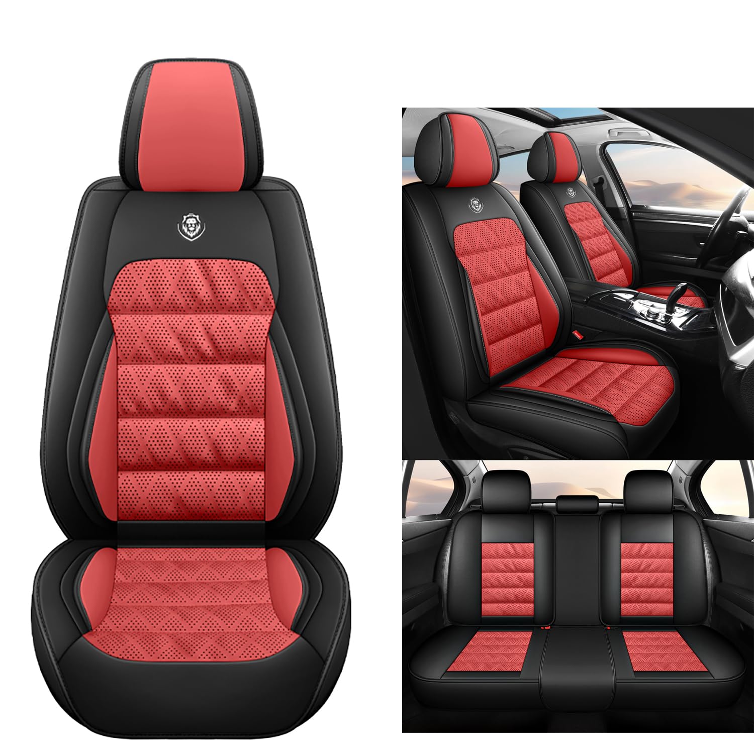 NOBQUA Premium Universelle Autositzbezüge aus PU-Leder für 5 Sitze – Wasserdicht, Kratzfest, Atmungsaktiv, rutschfest, Leicht zu Reinigen–Passend für SUV, Kombi, Limousine, Van–Sitzschutz Komplettset NOBQUA Premium Universelle Autositzbezüge aus PU-Leder für 5 Sitze – Wasserdicht, Kratzfest, Atmungsaktiv, rutschfest, Leicht zu Reinigen–Passend für SUV, Kombi, Limousine, Van–Sitzschutz Komplettset von NOBQUA