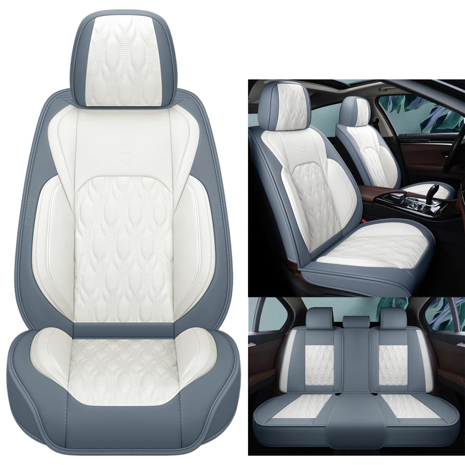 NOBQUA Premium Universelle Autositzbezüge aus PU-Leder für 5 Sitze – Wasserdicht, Kratzfest, Atmungsaktiv, rutschfest, Leicht zu Reinigen–Passend für SUV, Kombi, Limousine, Van–Sitzschutz Komplettset NOBQUA Premium Universelle Autositzbezüge aus PU-Leder für 5 Sitze – Wasserdicht, Kratzfest, Atmungsaktiv, rutschfest, Leicht zu Reinigen–Passend für SUV, Kombi, Limousine, Van–Sitzschutz Komplettset von NOBQUA