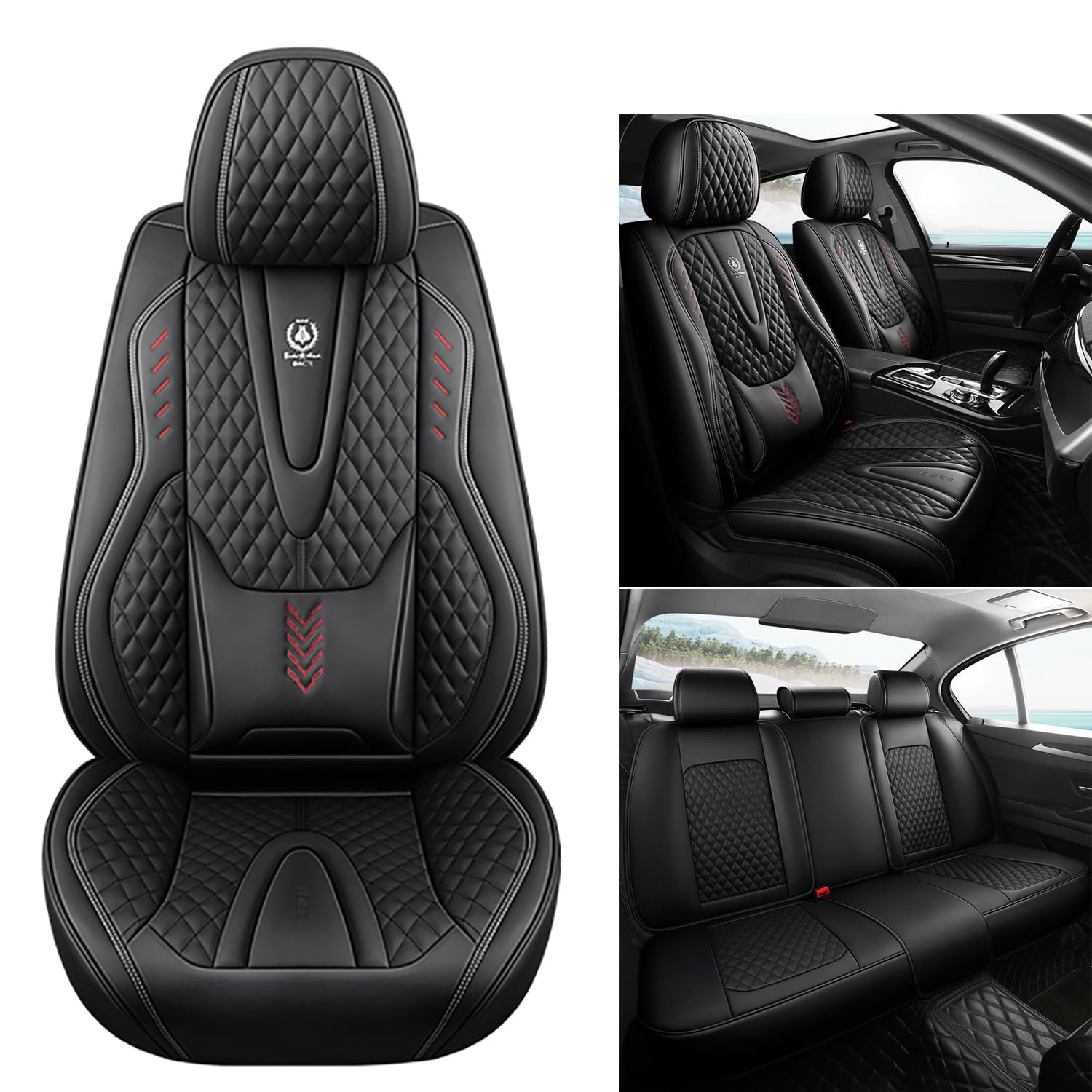 NOBQUA Premium Universelle Autositzbezüge aus PU-Leder für 5 Sitze – Wasserdicht, Kratzfest, Atmungsaktiv, rutschfest, Leicht zu Reinigen–Passend für SUV, Kombi, Limousine, Van–Sitzschutz Komplettset NOBQUA Premium Universelle Autositzbezüge aus PU-Leder für 5 Sitze – Wasserdicht, Kratzfest, Atmungsaktiv, rutschfest, Leicht zu Reinigen–Passend für SUV, Kombi, Limousine, Van–Sitzschutz Komplettset von NOBQUA