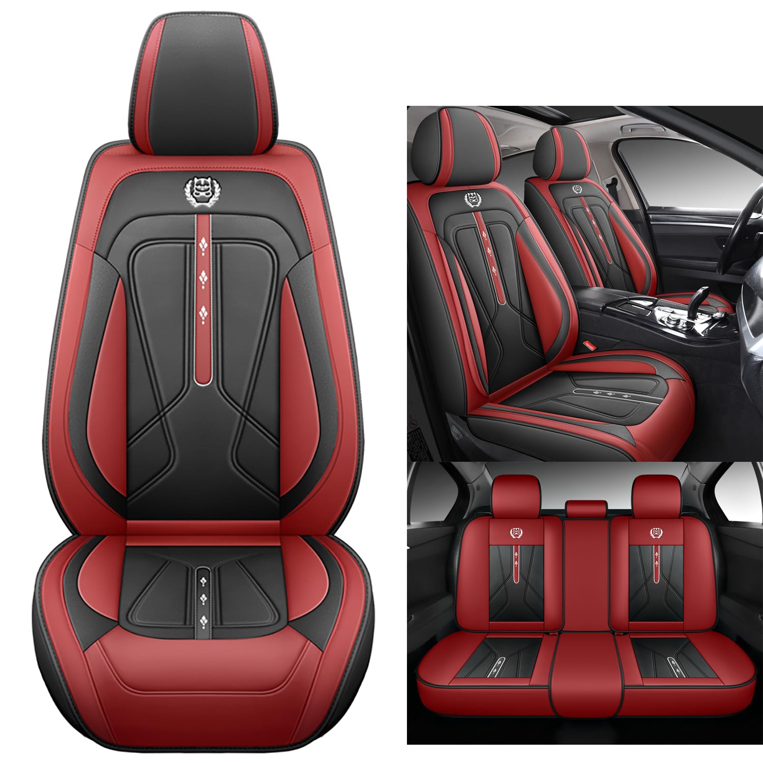 NOBQUA Premium Universelle Autositzbezüge aus PU-Leder für 5 Sitze – Wasserdicht, Kratzfest, Atmungsaktiv, rutschfest, Leicht zu Reinigen–Passend für SUV, Kombi, Limousine, Van–Sitzschutz Komplettset NOBQUA Premium Universelle Autositzbezüge aus PU-Leder für 5 Sitze – Wasserdicht, Kratzfest, Atmungsaktiv, rutschfest, Leicht zu Reinigen–Passend für SUV, Kombi, Limousine, Van–Sitzschutz Komplettset von NOBQUA