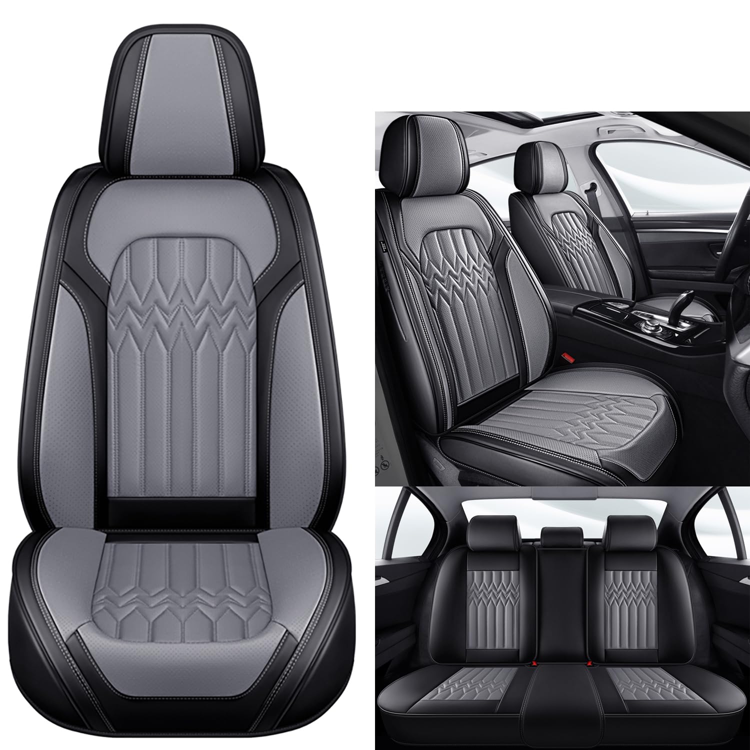 NOBQUA Premium Universelle Autositzbezüge aus PU-Leder für 5 Sitze – Wasserdicht, Kratzfest, Atmungsaktiv, rutschfest, Leicht zu Reinigen–Passend für SUV, Kombi, Limousine, Van–Sitzschutz Komplettset NOBQUA Premium Universelle Autositzbezüge aus PU-Leder für 5 Sitze – Wasserdicht, Kratzfest, Atmungsaktiv, rutschfest, Leicht zu Reinigen–Passend für SUV, Kombi, Limousine, Van–Sitzschutz Komplettset von NOBQUA