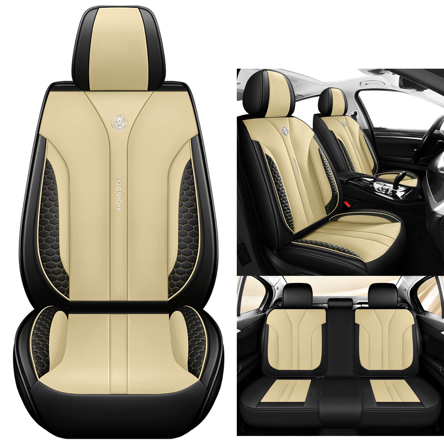 NOBQUA Premium Universelle Autositzbezüge aus PU-Leder für 5 Sitze – Wasserdicht, Kratzfest, Atmungsaktiv, rutschfest, Leicht zu Reinigen–Passend für SUV, Kombi, Limousine, Van–Sitzschutz Komplettset NOBQUA Premium Universelle Autositzbezüge aus PU-Leder für 5 Sitze – Wasserdicht, Kratzfest, Atmungsaktiv, rutschfest, Leicht zu Reinigen–Passend für SUV, Kombi, Limousine, Van–Sitzschutz Komplettset von NOBQUA