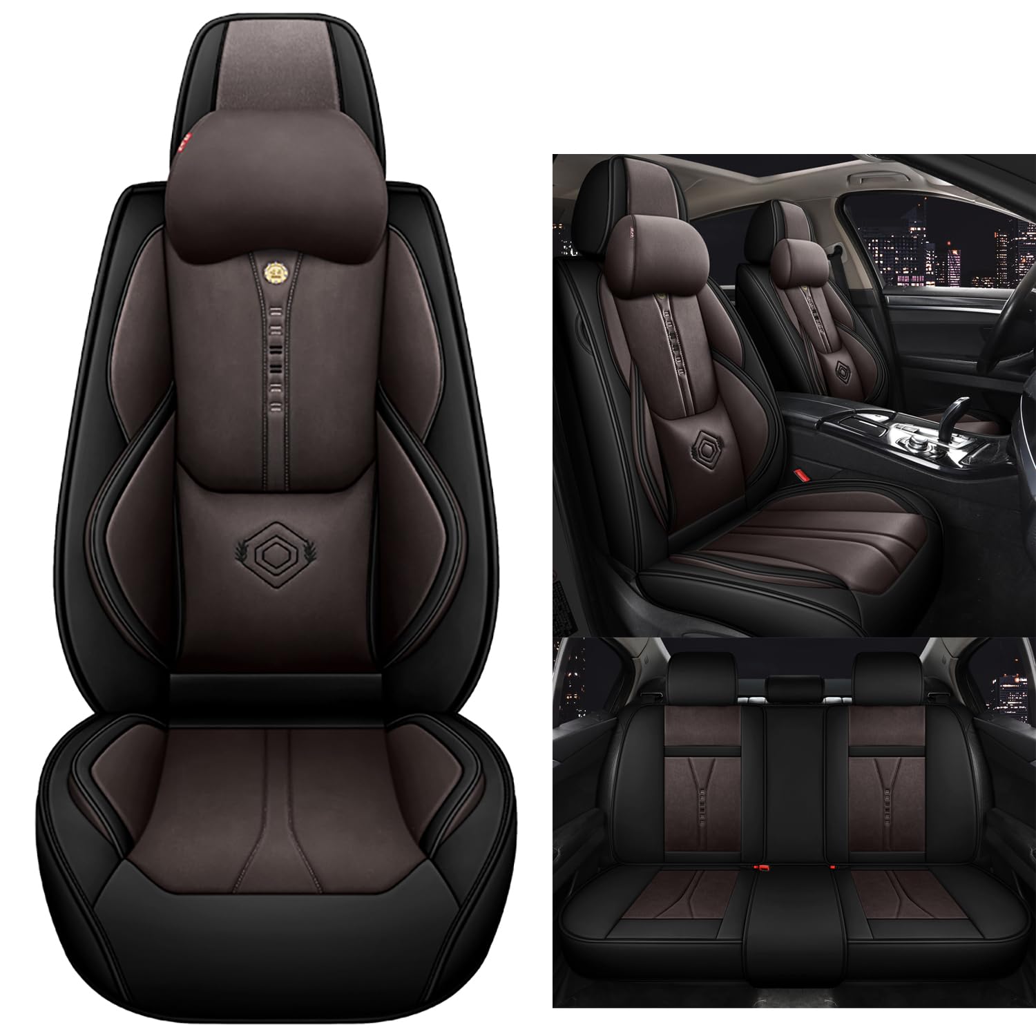 NOBQUA Premium Universelle Autositzbezüge aus PU-Leder für 5 Sitze – Wasserdicht, Kratzfest, Atmungsaktiv, rutschfest, Leicht zu Reinigen–Passend für SUV, Kombi, Limousine, Van–Sitzschutz Komplettset NOBQUA Premium Universelle Autositzbezüge aus PU-Leder für 5 Sitze – Wasserdicht, Kratzfest, Atmungsaktiv, rutschfest, Leicht zu Reinigen–Passend für SUV, Kombi, Limousine, Van–Sitzschutz Komplettset von NOBQUA