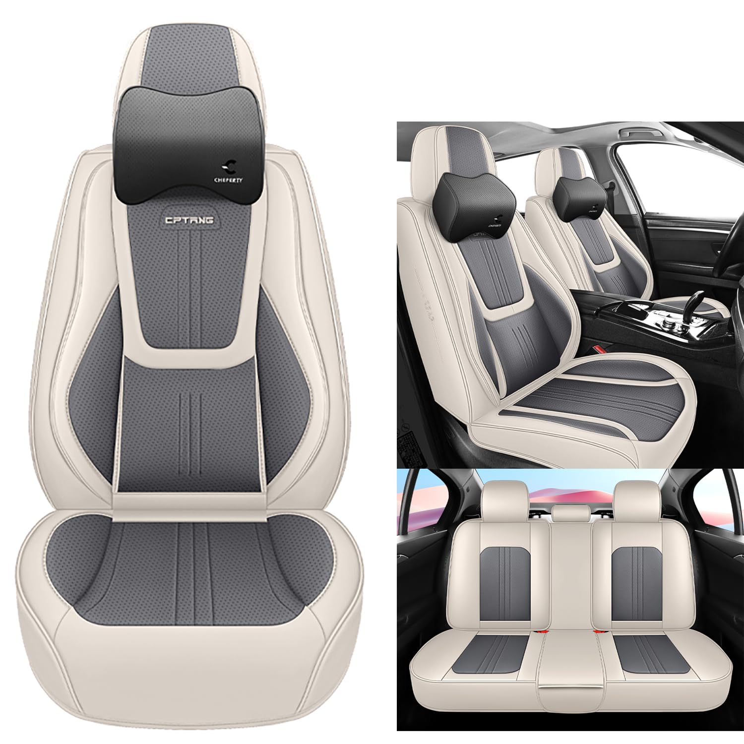 NOBQUA Premium Universelle Autositzbezüge aus PU-Leder für 5 Sitze – Wasserdicht, Kratzfest, Atmungsaktiv, rutschfest, Leicht zu Reinigen–Passend für SUV, Kombi, Limousine, Van–Sitzschutz Komplettset NOBQUA Premium Universelle Autositzbezüge aus PU-Leder für 5 Sitze – Wasserdicht, Kratzfest, Atmungsaktiv, rutschfest, Leicht zu Reinigen–Passend für SUV, Kombi, Limousine, Van–Sitzschutz Komplettset von NOBQUA