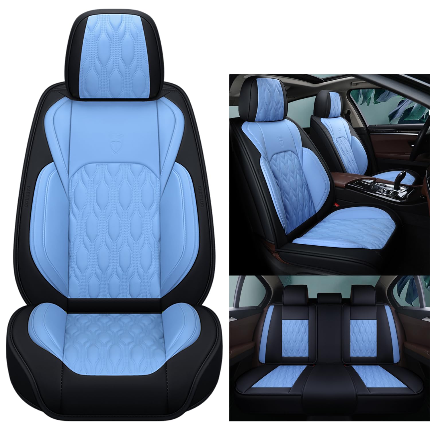 NOBQUA Premium Universelle Autositzbezüge aus PU-Leder für 5 Sitze – Wasserdicht, Kratzfest, Atmungsaktiv, rutschfest, Leicht zu Reinigen–Passend für SUV, Kombi, Limousine, Van–Sitzschutz Komplettset NOBQUA Premium Universelle Autositzbezüge aus PU-Leder für 5 Sitze – Wasserdicht, Kratzfest, Atmungsaktiv, rutschfest, Leicht zu Reinigen–Passend für SUV, Kombi, Limousine, Van–Sitzschutz Komplettset von NOBQUA