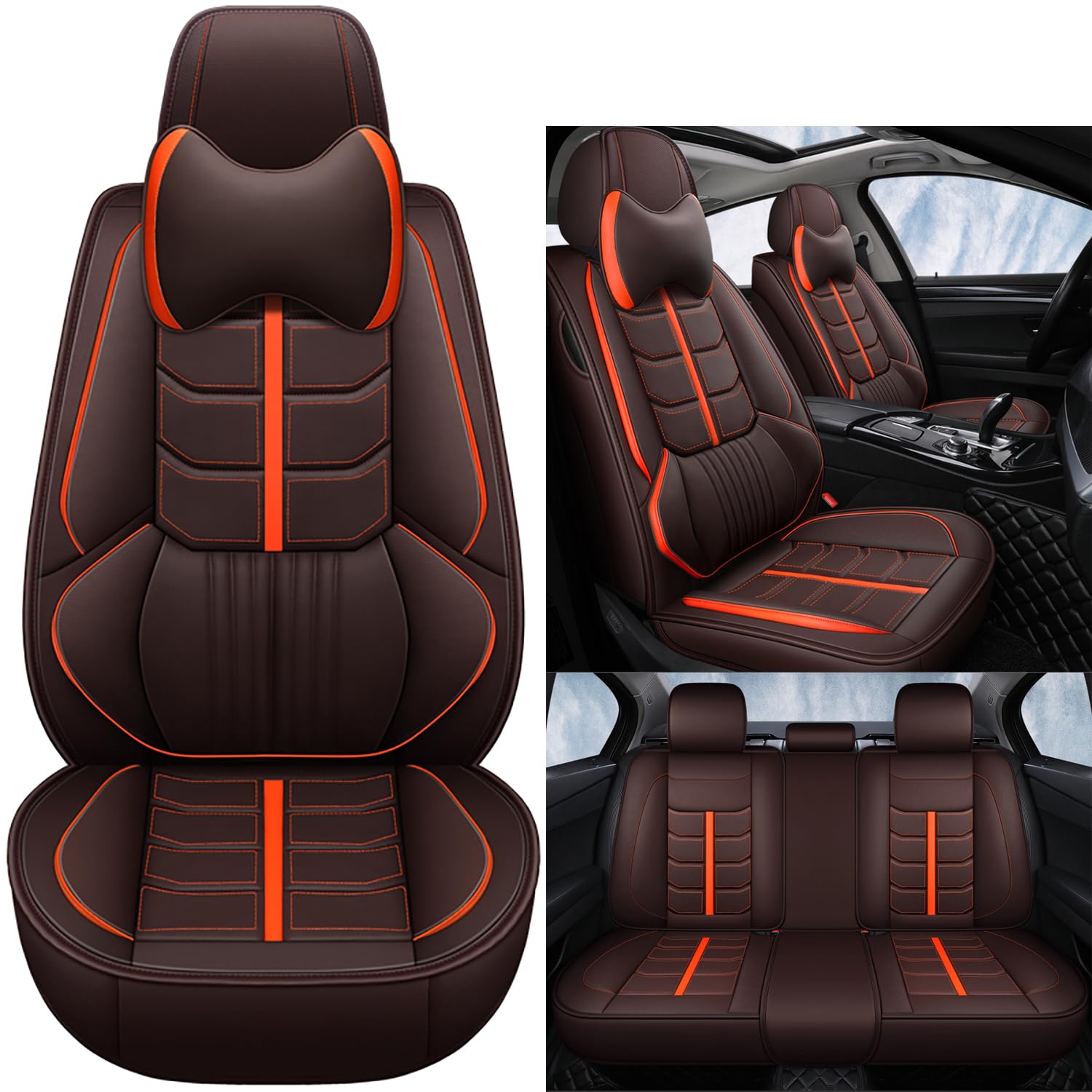 NOBQUA Premium Universelle Autositzbezüge aus PU-Leder für 5 Sitze – Wasserdicht, Kratzfest, Atmungsaktiv, rutschfest, Leicht zu Reinigen–Passend für SUV, Kombi, Limousine, Van–Sitzschutz Komplettset NOBQUA Premium Universelle Autositzbezüge aus PU-Leder für 5 Sitze – Wasserdicht, Kratzfest, Atmungsaktiv, rutschfest, Leicht zu Reinigen–Passend für SUV, Kombi, Limousine, Van–Sitzschutz Komplettset von NOBQUA