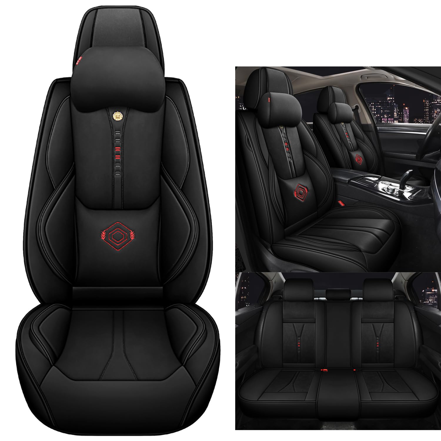 NOBQUA Premium Universelle Autositzbezüge aus PU-Leder für 5 Sitze – Wasserdicht, Kratzfest, Atmungsaktiv, rutschfest, Leicht zu Reinigen–Passend für SUV, Kombi, Limousine, Van–Sitzschutz Komplettset NOBQUA Premium Universelle Autositzbezüge aus PU-Leder für 5 Sitze – Wasserdicht, Kratzfest, Atmungsaktiv, rutschfest, Leicht zu Reinigen–Passend für SUV, Kombi, Limousine, Van–Sitzschutz Komplettset von NOBQUA