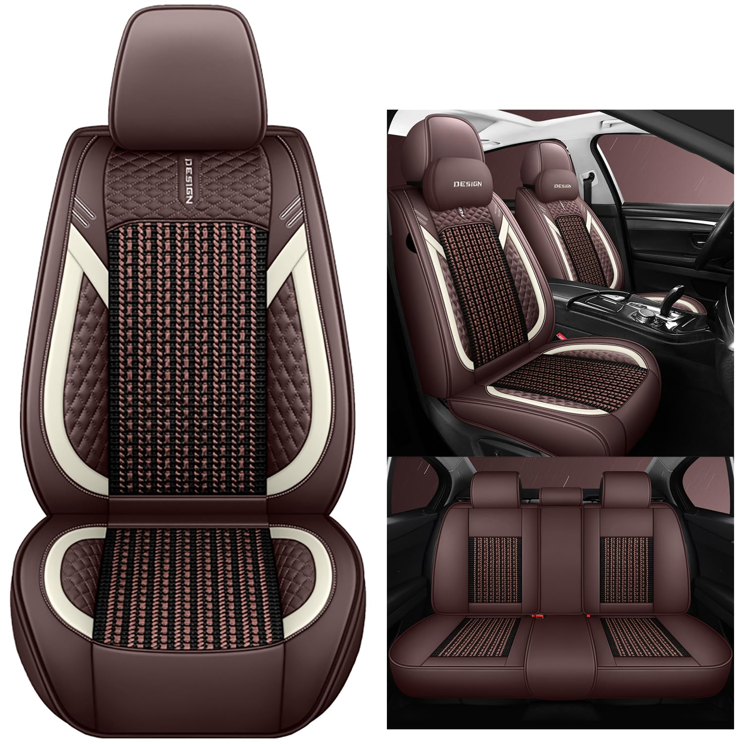 NOBQUA Premium Universelle Autositzbezüge aus PU-Leder für 5 Sitze – Wasserdicht, Kratzfest, Atmungsaktiv, rutschfest, Leicht zu Reinigen–Passend für SUV, Kombi, Limousine, Van–Sitzschutz Komplettset NOBQUA Premium Universelle Autositzbezüge aus PU-Leder für 5 Sitze – Wasserdicht, Kratzfest, Atmungsaktiv, rutschfest, Leicht zu Reinigen–Passend für SUV, Kombi, Limousine, Van–Sitzschutz Komplettset von NOBQUA