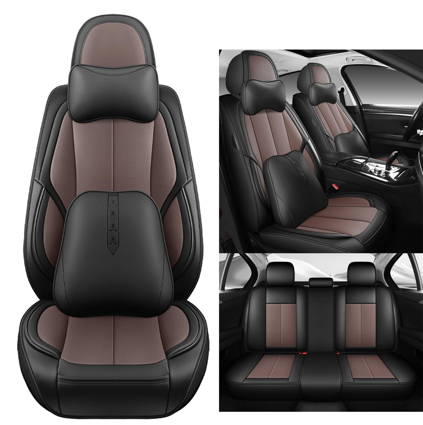 NOBQUA Premium Universelle Autositzbezüge aus PU-Leder für 5 Sitze – Wasserdicht, Kratzfest, Atmungsaktiv, rutschfest, Leicht zu Reinigen–Passend für SUV, Kombi, Limousine, Van–Sitzschutz Komplettset NOBQUA Premium Universelle Autositzbezüge aus PU-Leder für 5 Sitze – Wasserdicht, Kratzfest, Atmungsaktiv, rutschfest, Leicht zu Reinigen–Passend für SUV, Kombi, Limousine, Van–Sitzschutz Komplettset von NOBQUA