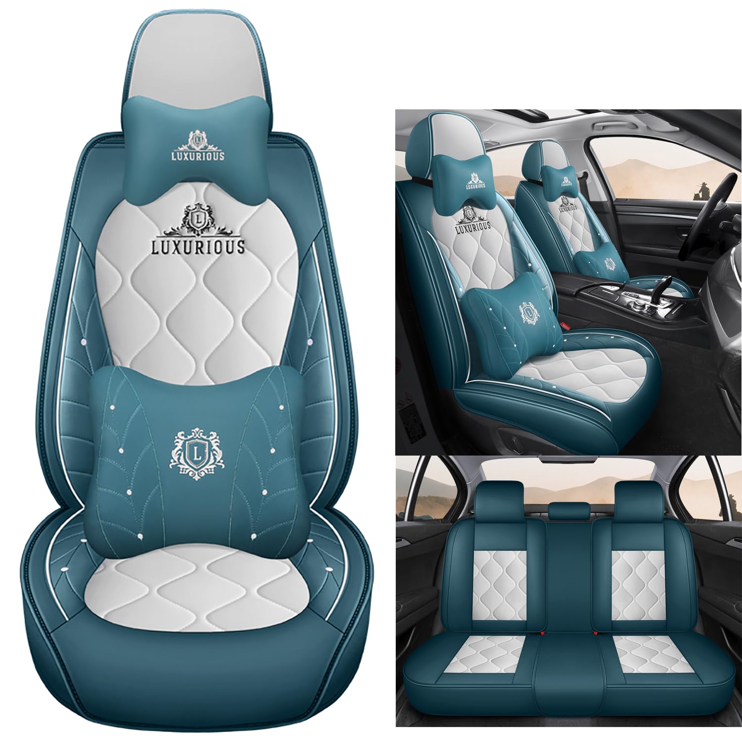 NOBQUA Premium Universelle Autositzbezüge aus PU-Leder für 5 Sitze – Wasserdicht, Kratzfest, Atmungsaktiv, rutschfest, Leicht zu Reinigen–Passend für SUV, Kombi, Limousine, Van–Sitzschutz Komplettset NOBQUA Premium Universelle Autositzbezüge aus PU-Leder für 5 Sitze – Wasserdicht, Kratzfest, Atmungsaktiv, rutschfest, Leicht zu Reinigen–Passend für SUV, Kombi, Limousine, Van–Sitzschutz Komplettset von NOBQUA
