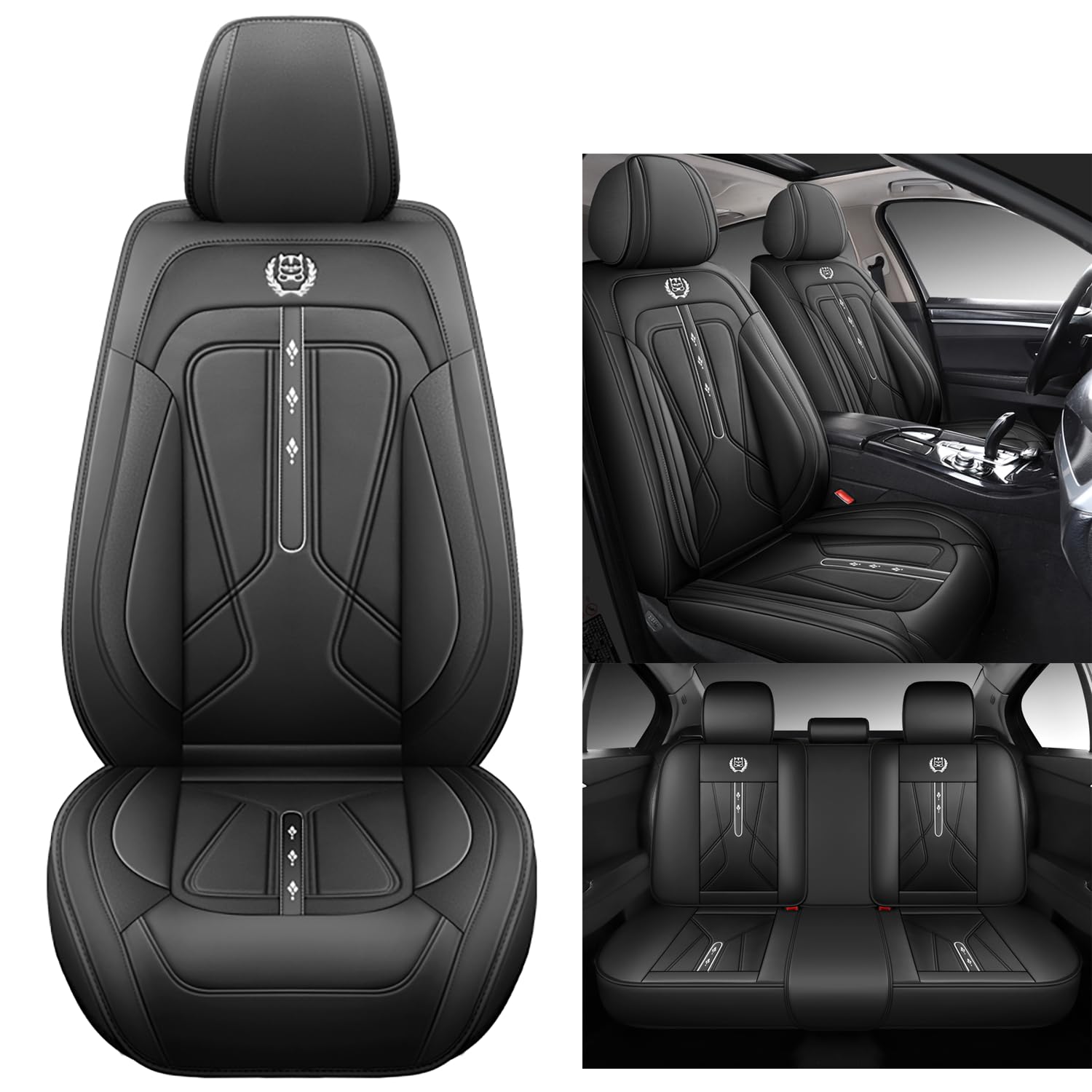 NOBQUA Premium Universelle Autositzbezüge aus PU-Leder für 5 Sitze – Wasserdicht, Kratzfest, Atmungsaktiv, rutschfest, Leicht zu Reinigen–Passend für SUV, Kombi, Limousine, Van–Sitzschutz Komplettset NOBQUA Premium Universelle Autositzbezüge aus PU-Leder für 5 Sitze – Wasserdicht, Kratzfest, Atmungsaktiv, rutschfest, Leicht zu Reinigen–Passend für SUV, Kombi, Limousine, Van–Sitzschutz Komplettset von NOBQUA